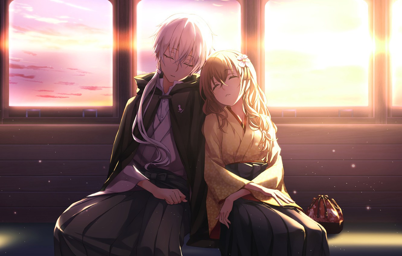 Photo Wallpaper Sunset, Windows, Anime, Art, Two - Wallpaper - HD Wallpaper 