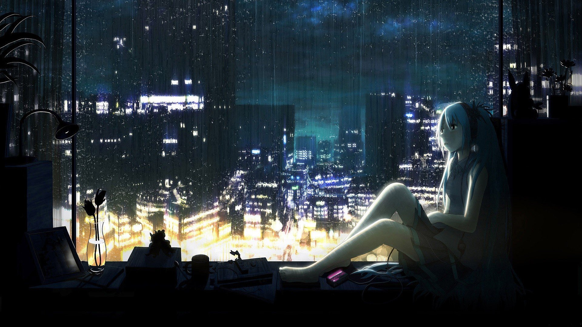Dark Anime Scenery Wallpaper Widescreen For Free Wallpaper - Dark Anime Scenery - HD Wallpaper 