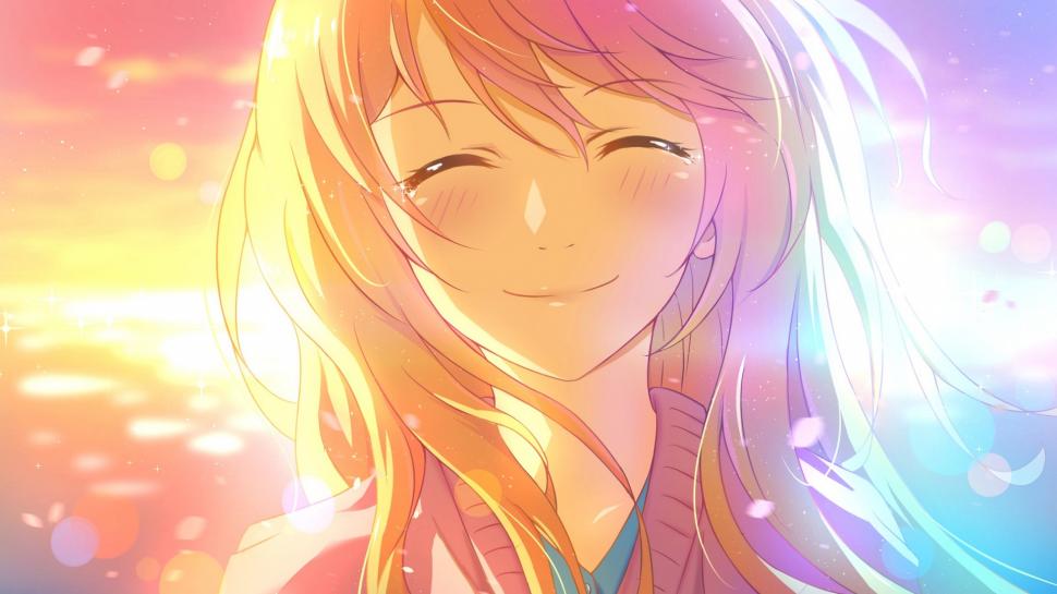 Girl, Smile, Angel, Cute, Anime Girl Wallpaper,girl - Your Lie In April Kaori Smile - HD Wallpaper 