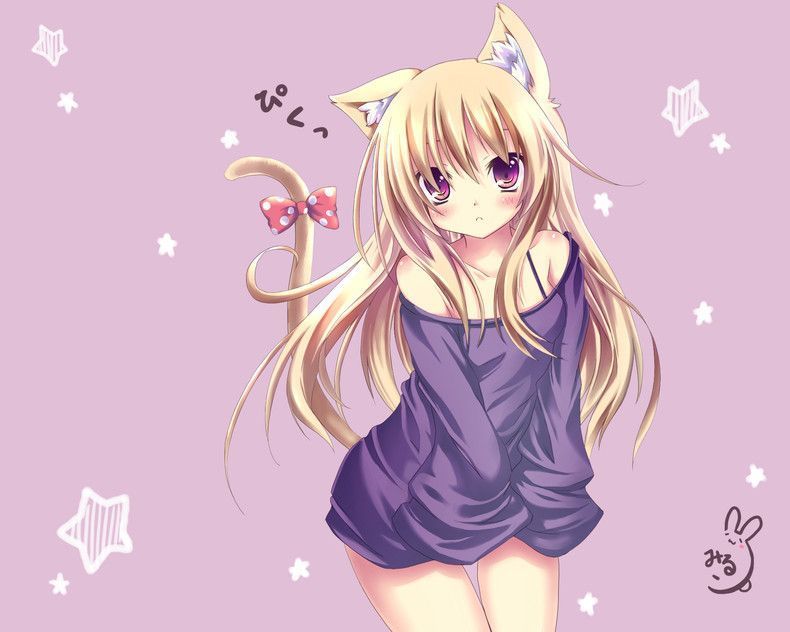 Cute Anime Girl Wallpaper - Cute Anime Cat Girl - HD Wallpaper 