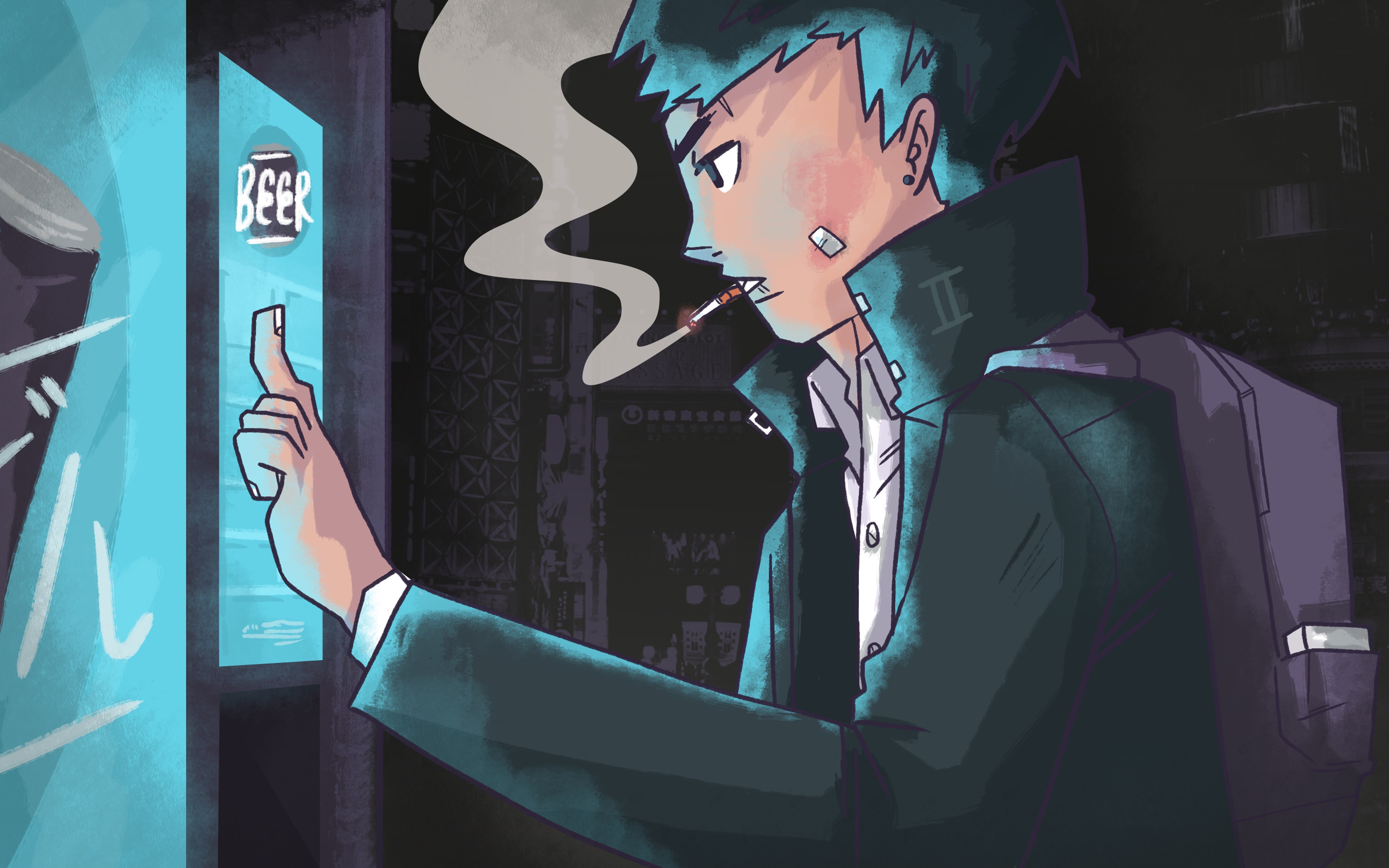 Smoking And Drinking Art - HD Wallpaper 