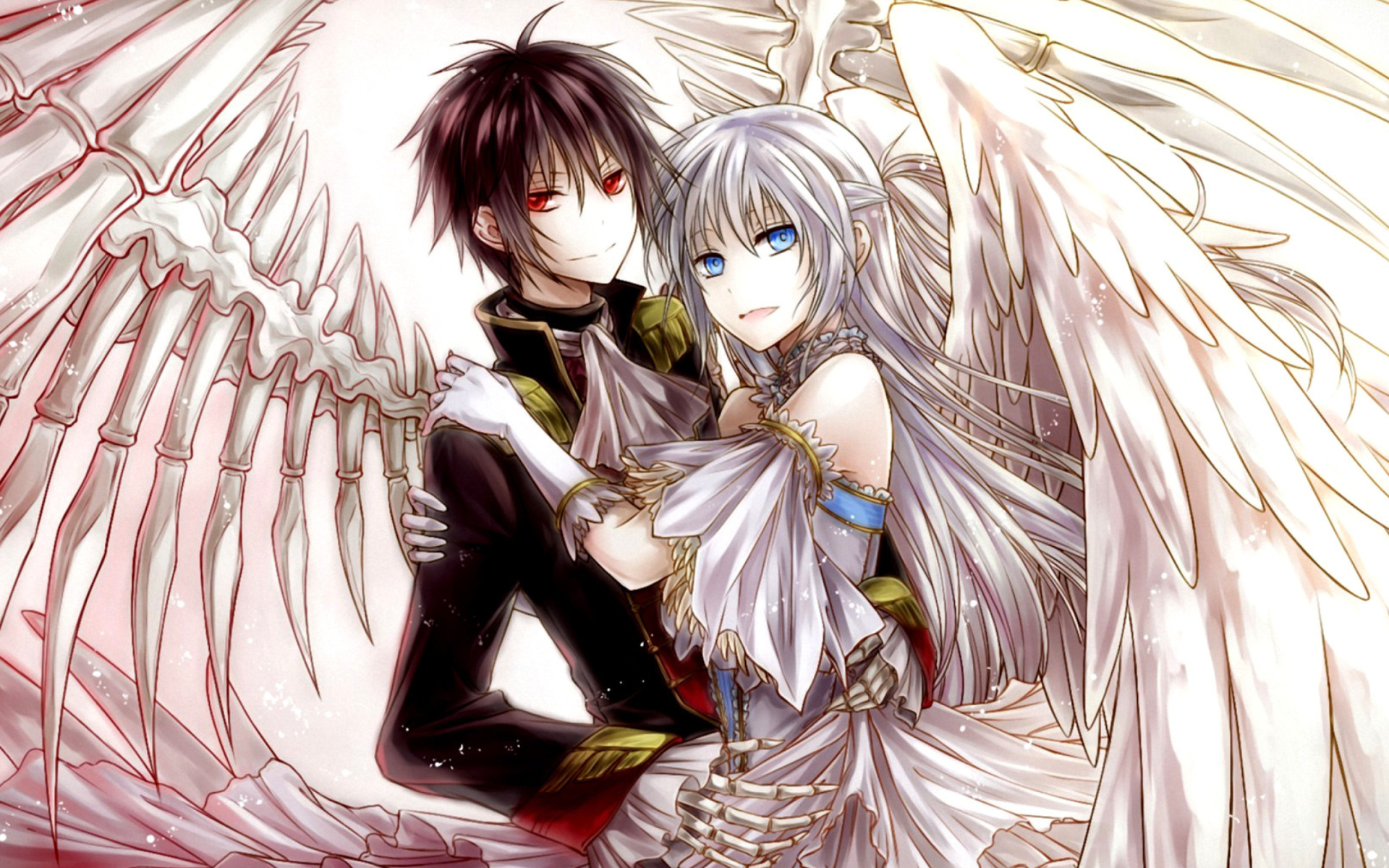 Cute Anime Couple Wallpaper - Angel And Devil Anime - 1920x1200 Wallpaper -  