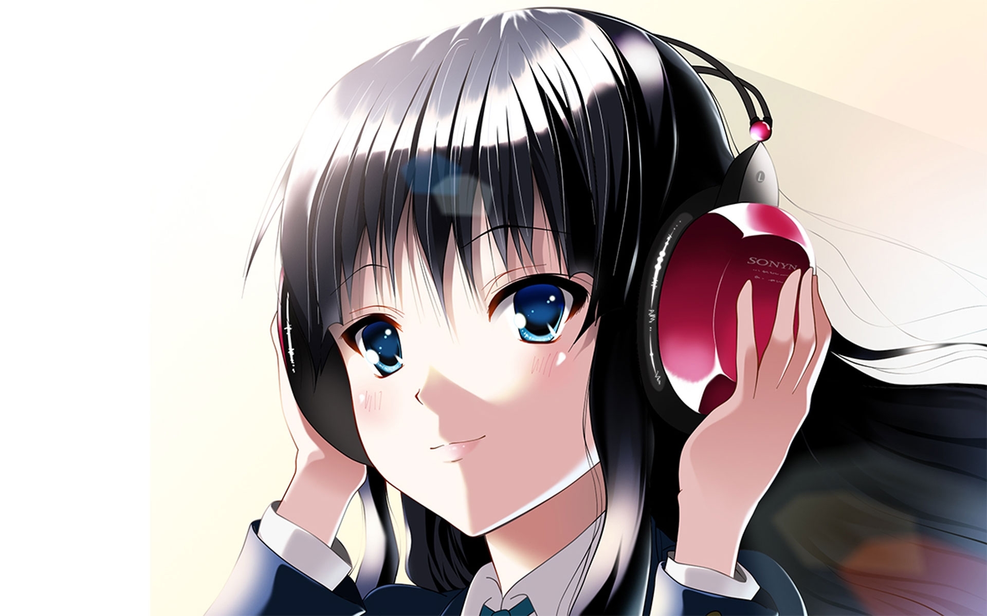 Girl Of Anime With Headphone - HD Wallpaper 