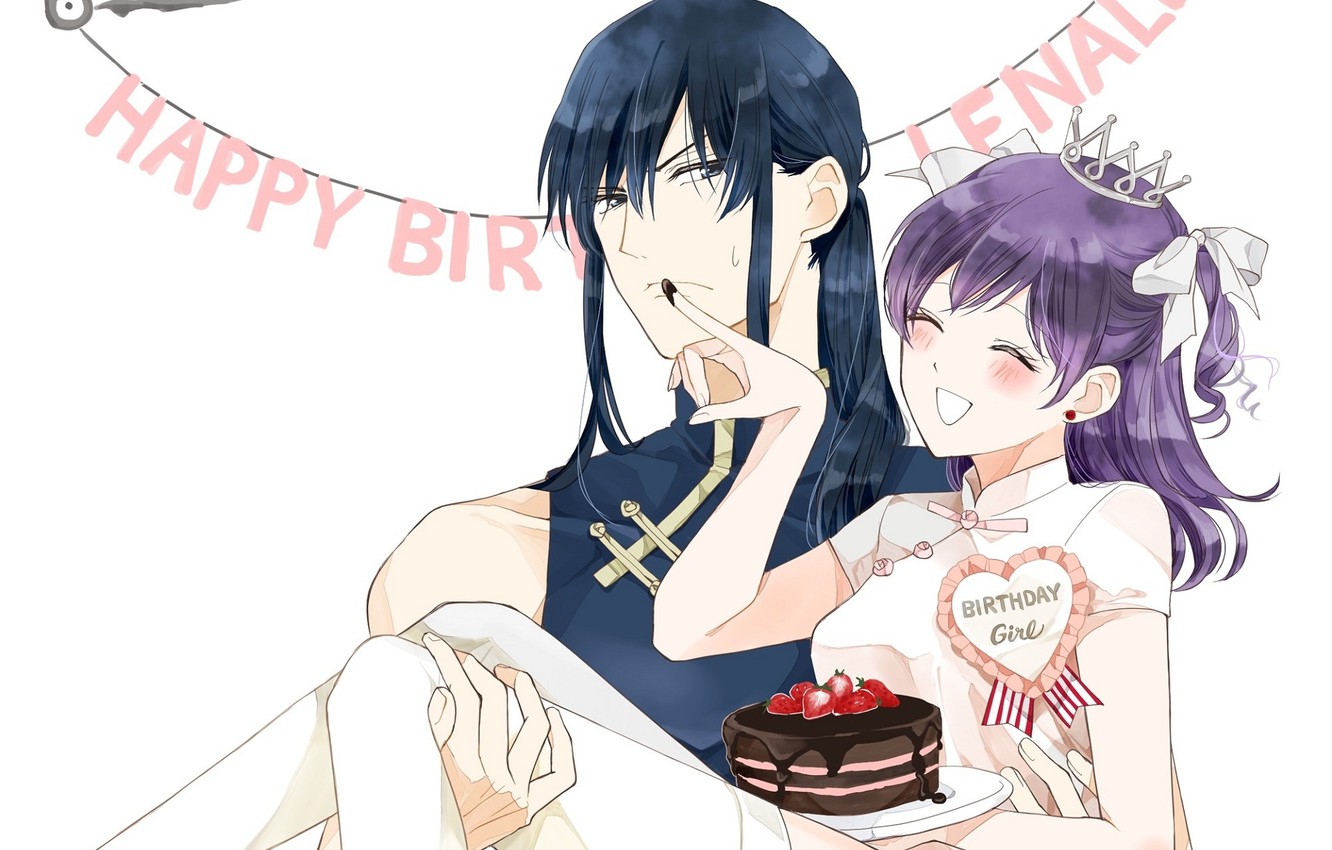 Photo Wallpaper Anime, Art, Girl, Guy, A Couple, D - Birthday Couple Anime - HD Wallpaper 