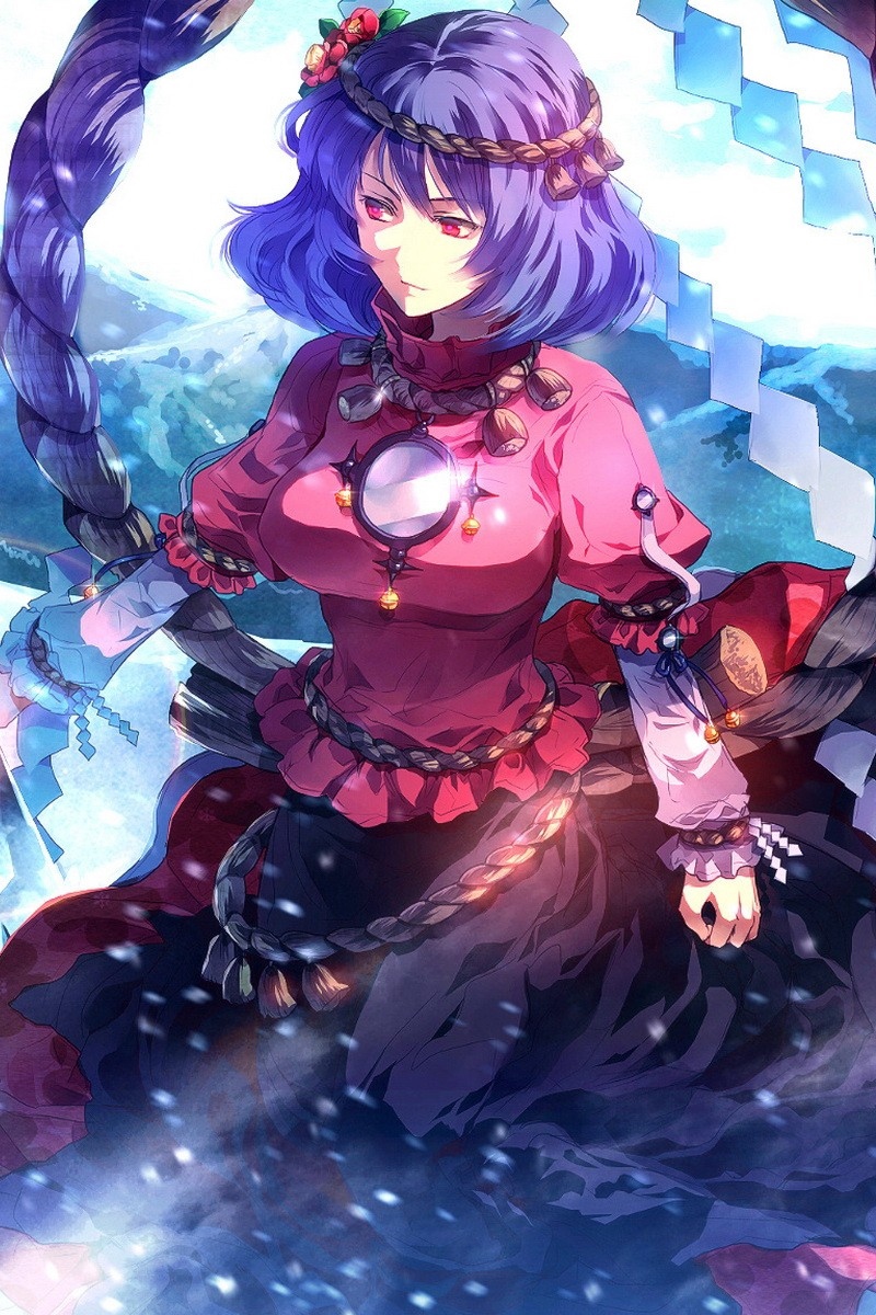 touhou background 4k on Wallpaper Anime Nature Snow Mountains Magic Touhou Kanako 800x1200 Wallpaper Teahub Io