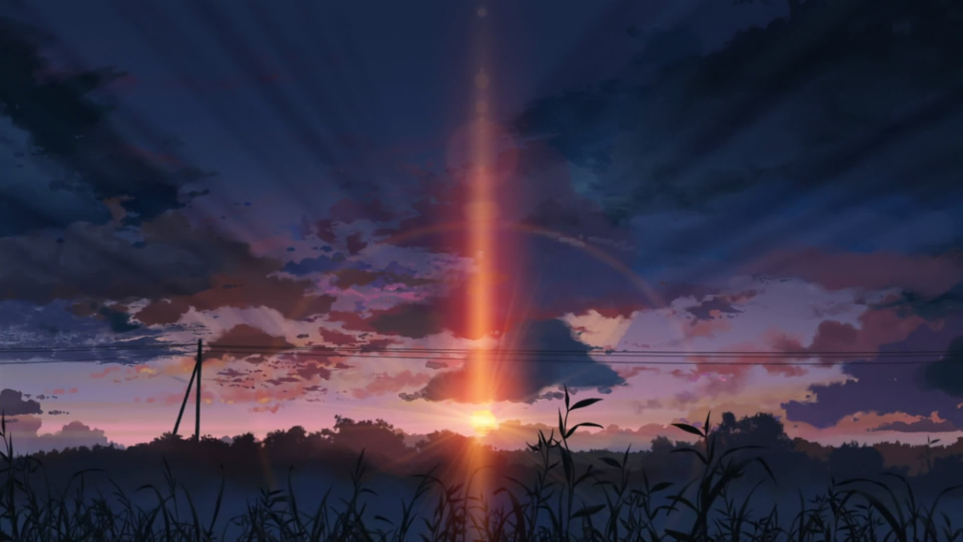 Hd Background Anime Landscape - HD Wallpaper 