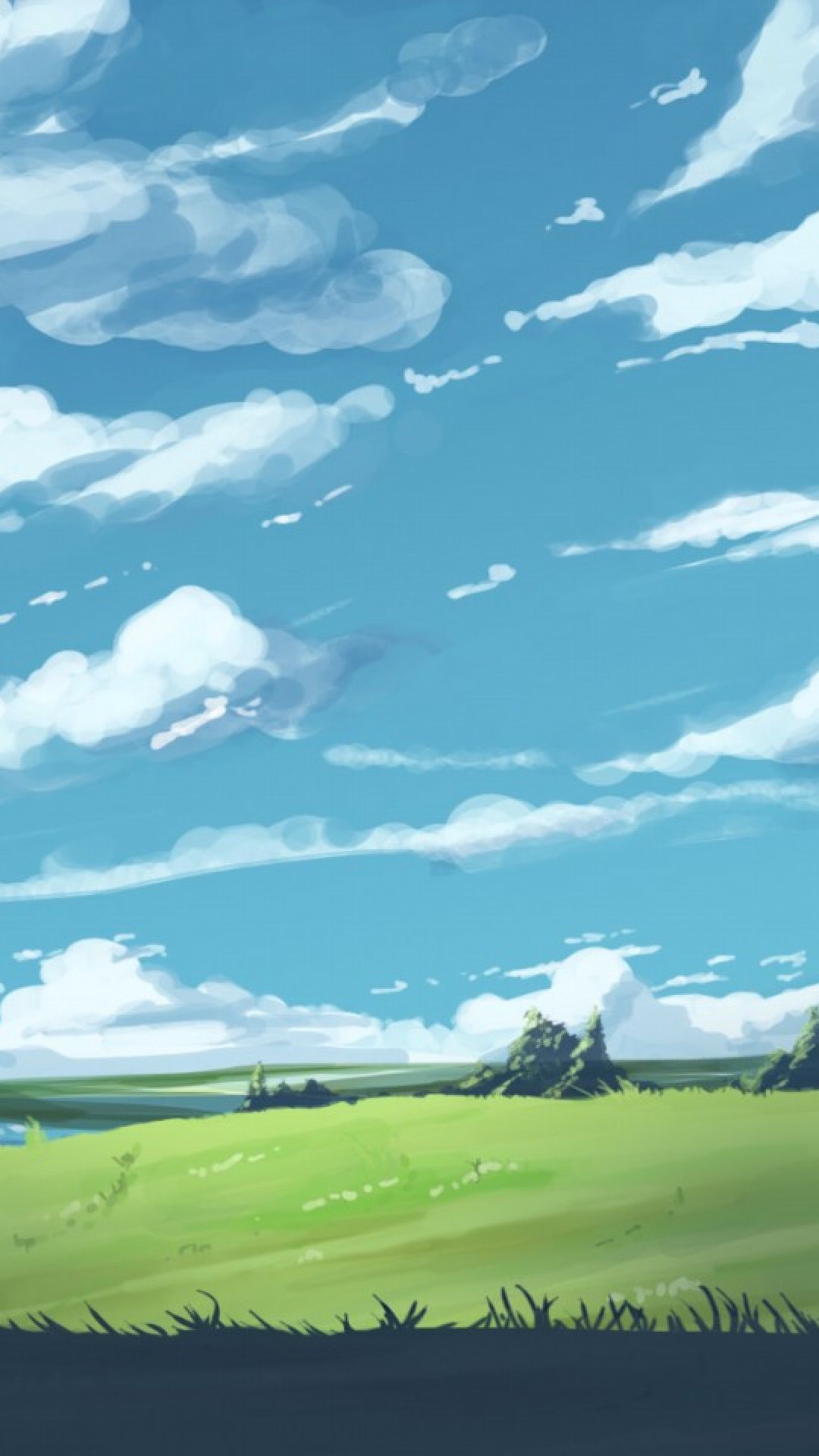 Anime Landscape Wallpaper Iphone - HD Wallpaper 