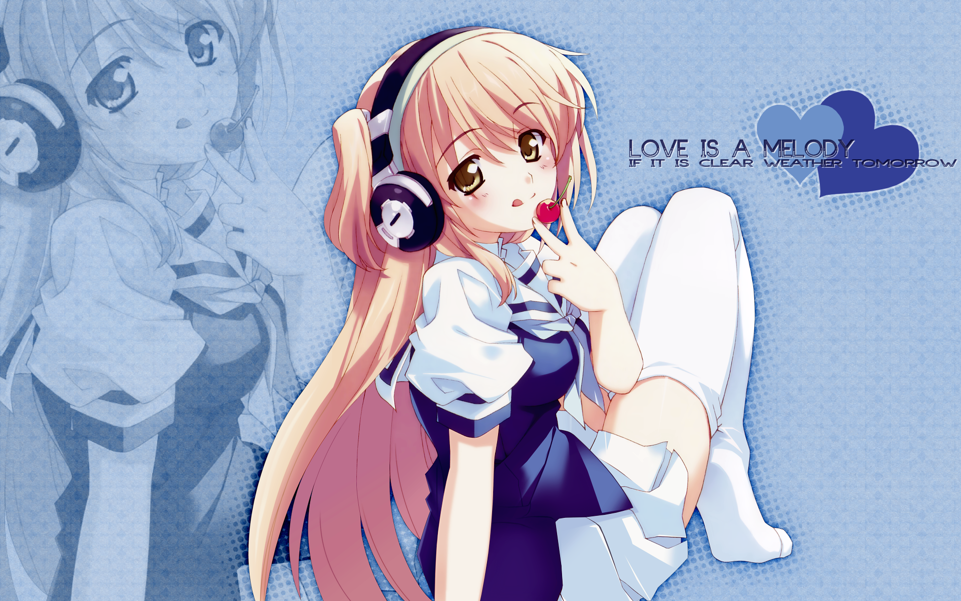 Cute Love Wallpaper Girl Music - HD Wallpaper 