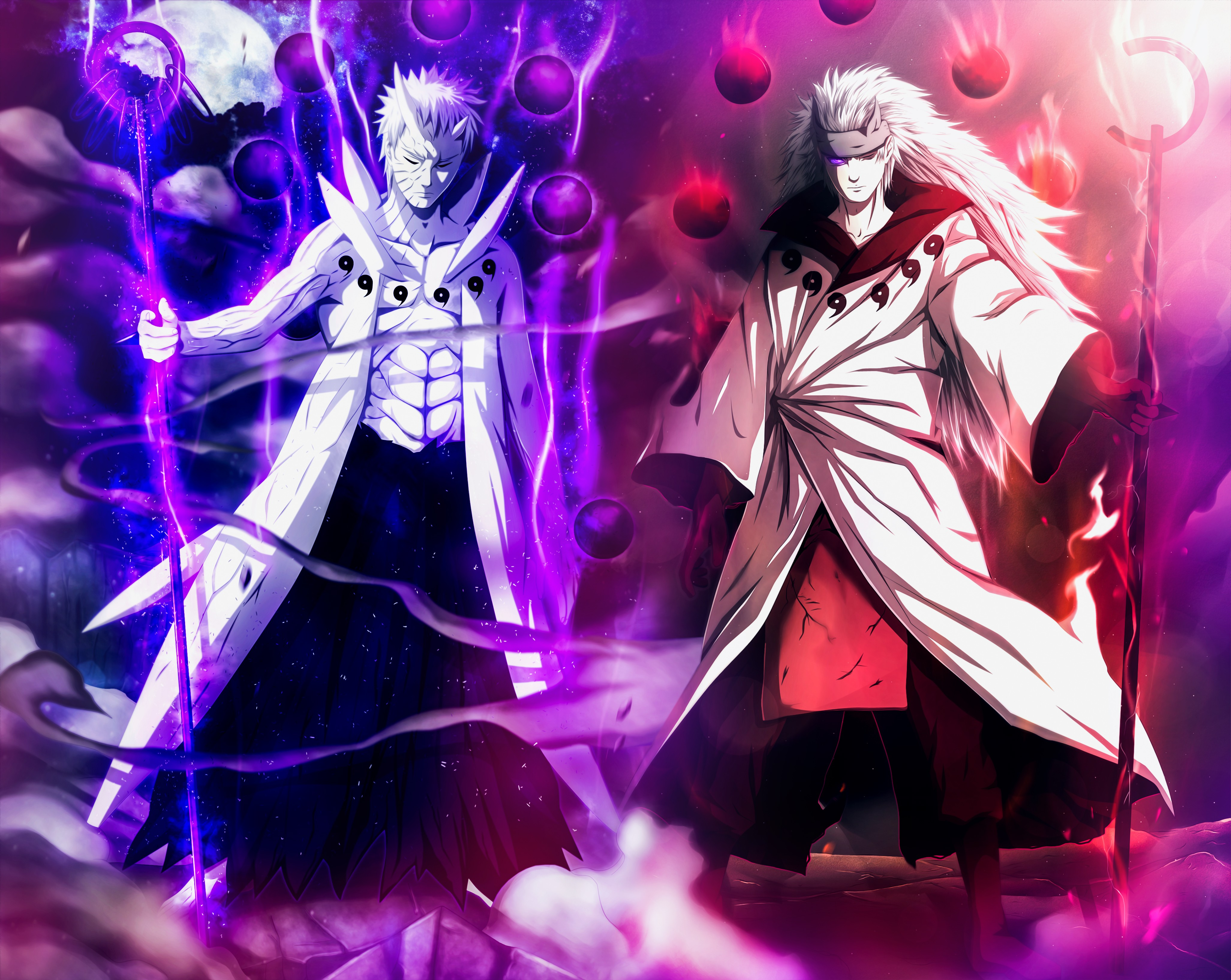 Anime Wallpaper Hd 4k - Madara And Obito Six Paths - HD Wallpaper 