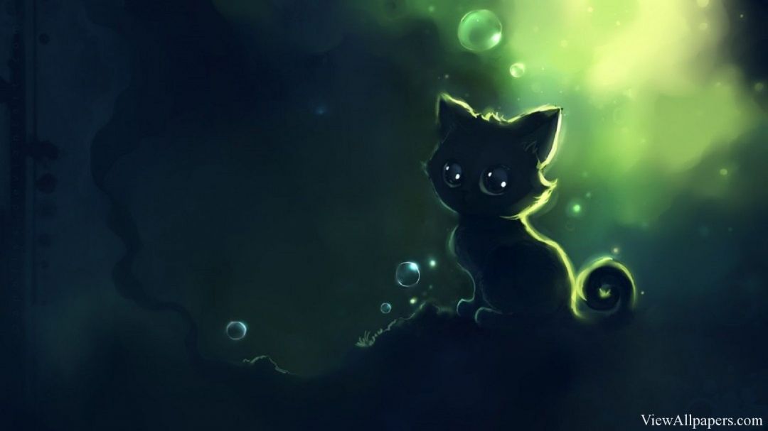 Cute Anime Cat - Anime Wallpaper Cute Cat - HD Wallpaper 