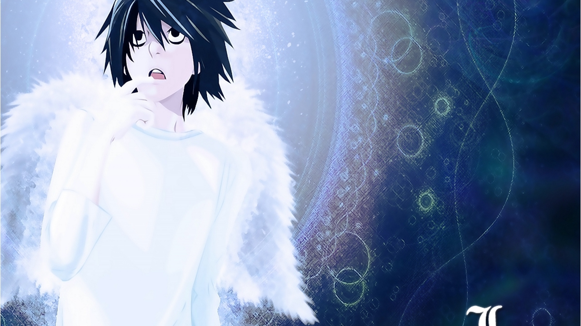Wallpaper Anime, Boy, Brunette, Wings, Surprise - Death Note Angel L - HD Wallpaper 