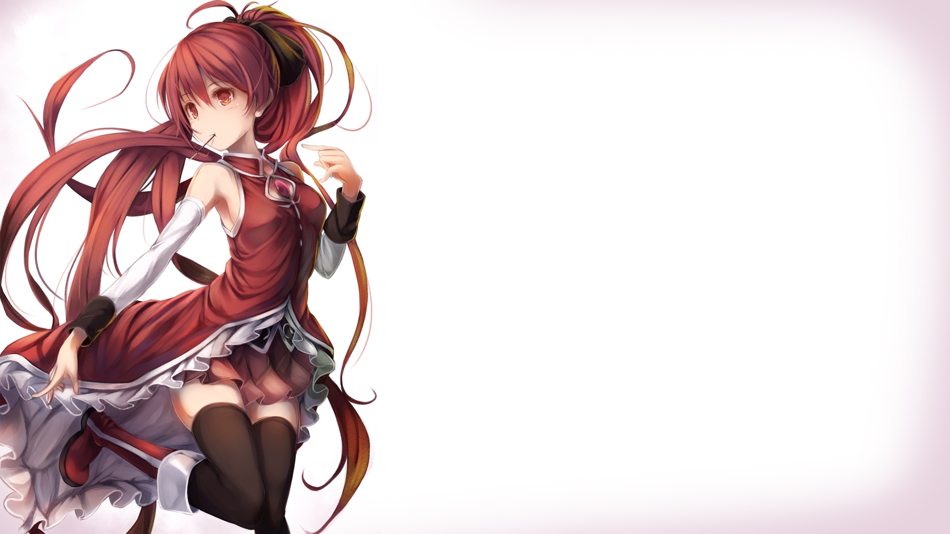 Red Haired Anime Warrior Woman - HD Wallpaper 