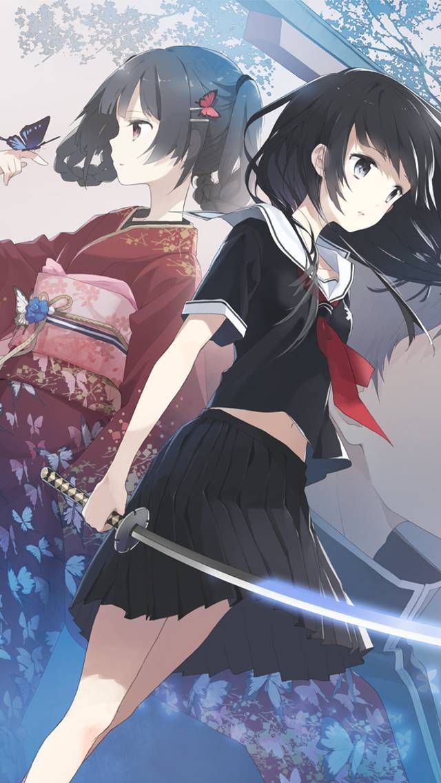 Anime Girl With Katana Background - 640x1136 Wallpaper 