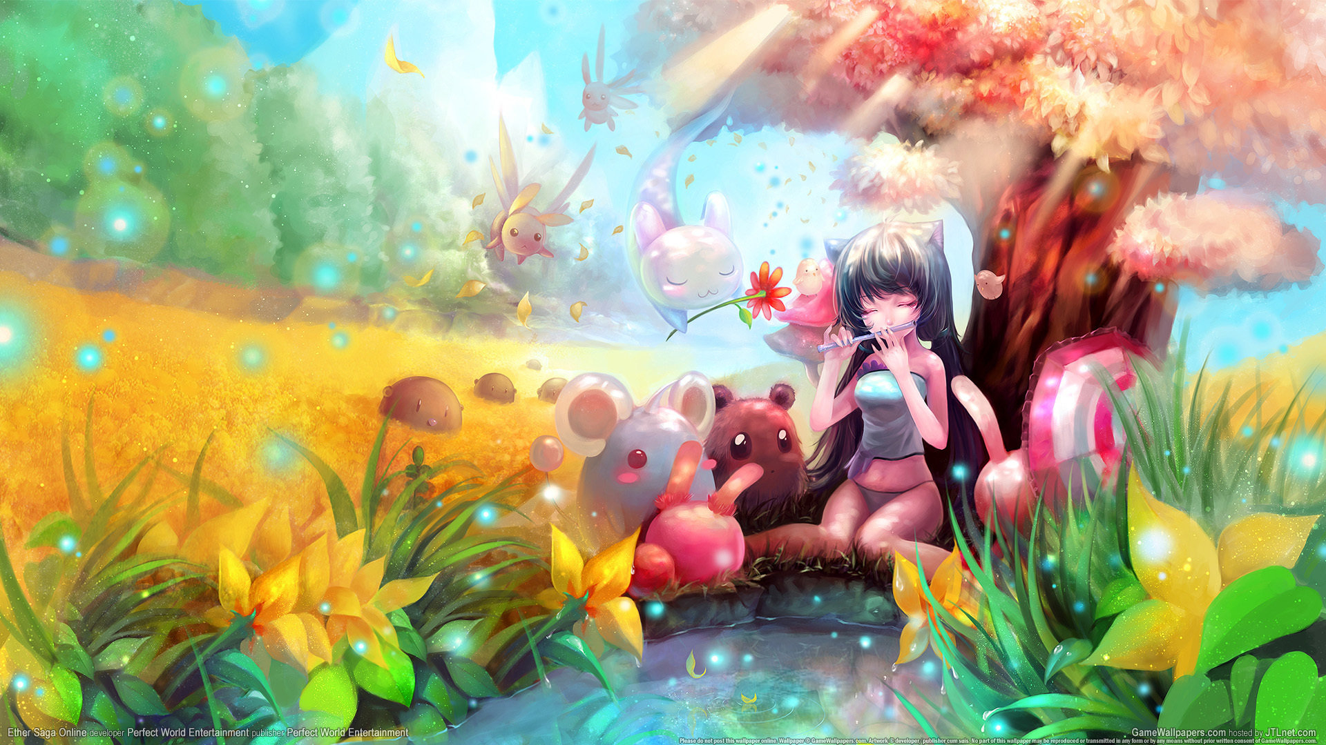 Anime Wallpaper Hd 1080p See To World - Anime Girl With Animals - HD Wallpaper 