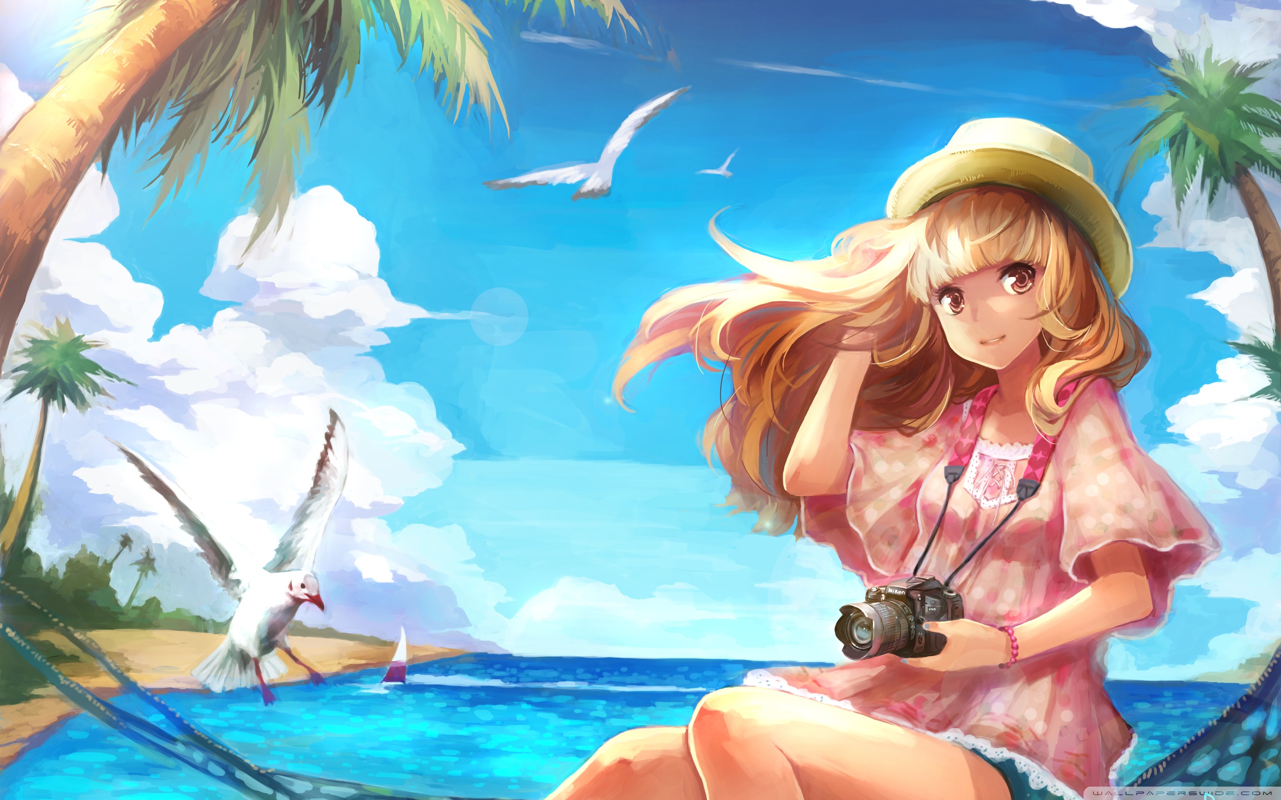 Anime Girl Summer - HD Wallpaper 