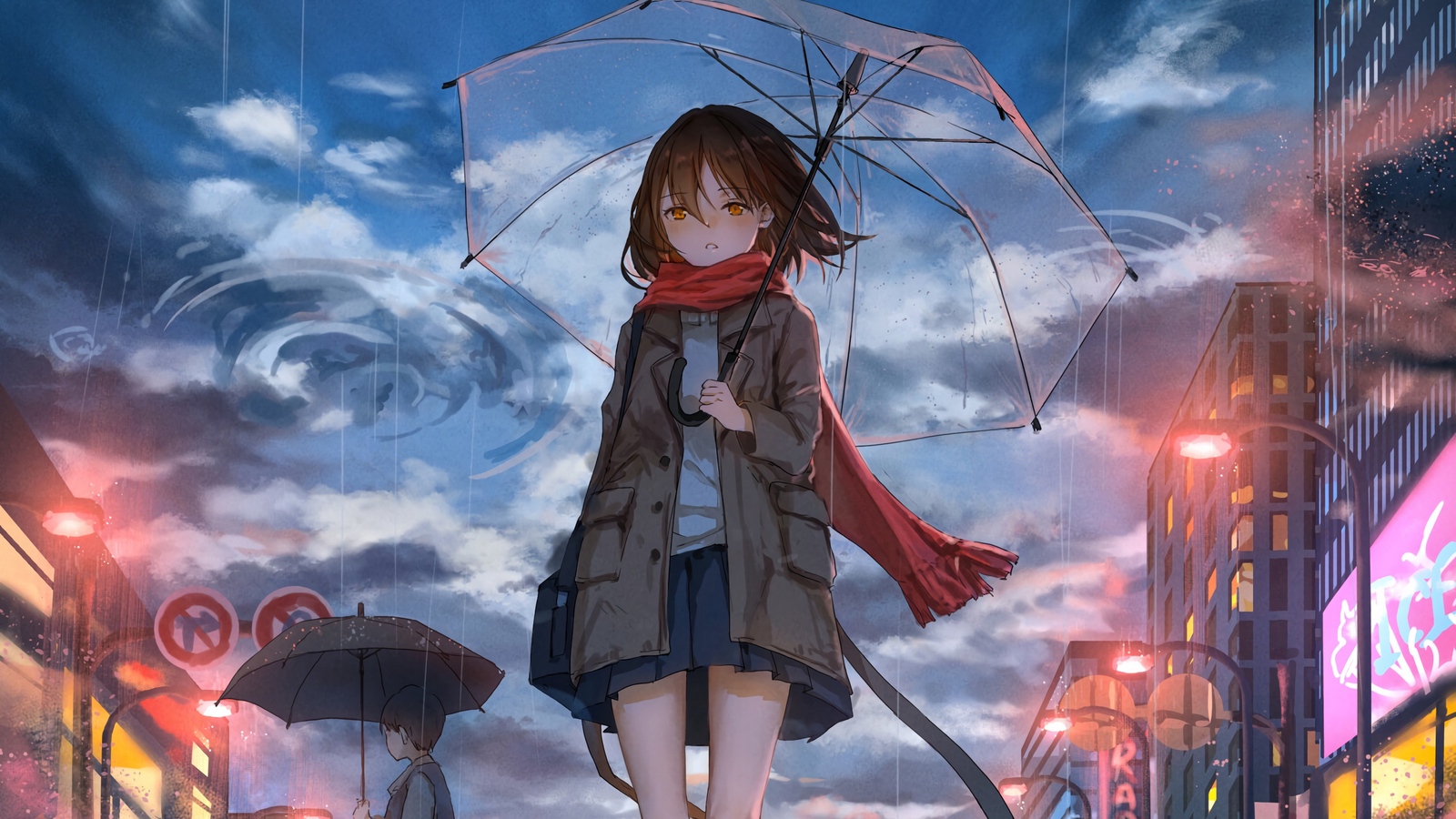 Wallpaper Girl, Umbrella, Anime, Rain, Sadness - Anime Walpaper Hd Pc -  1600x900 Wallpaper 