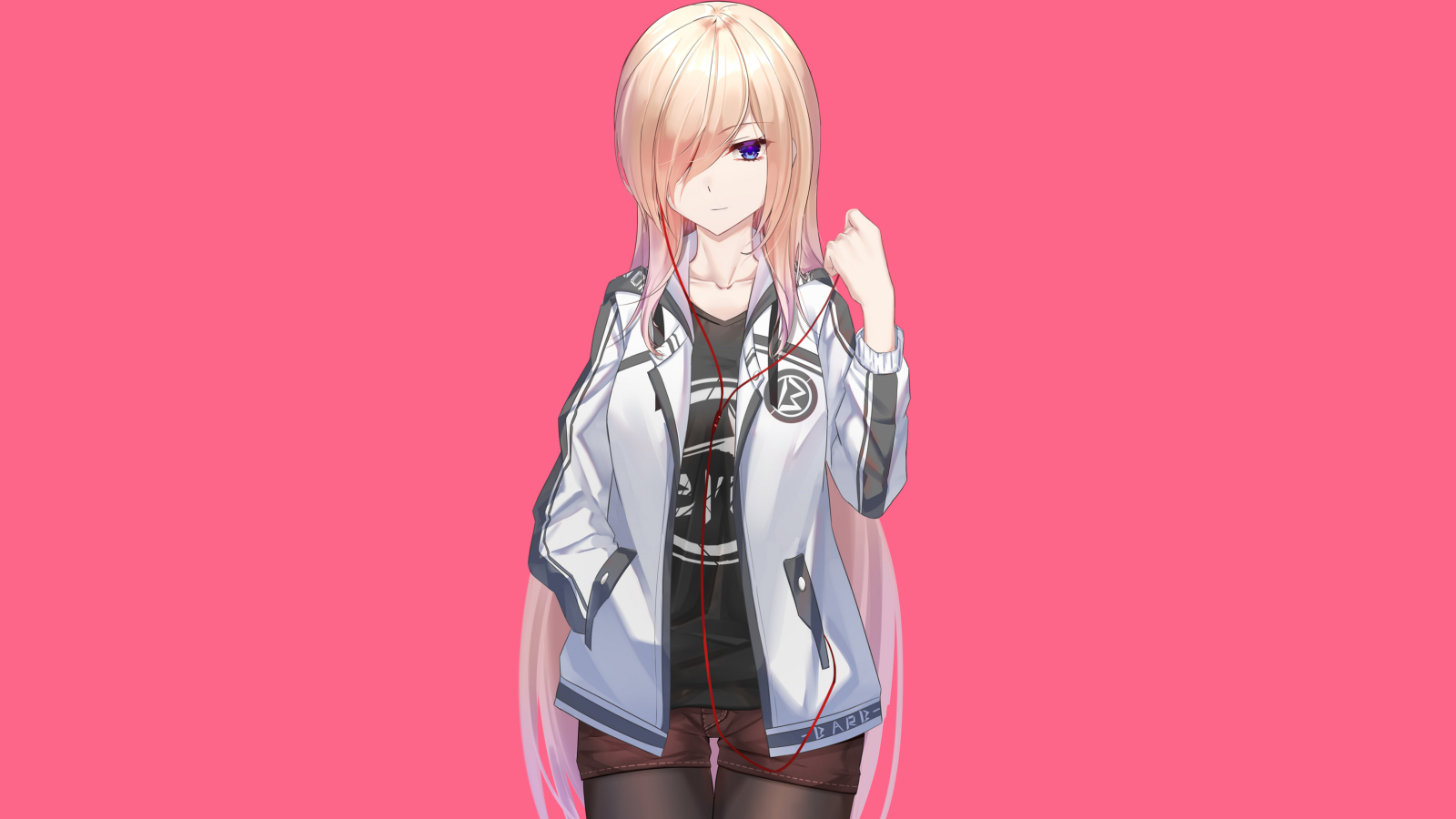 Anime Girl With Headphones - HD Wallpaper 