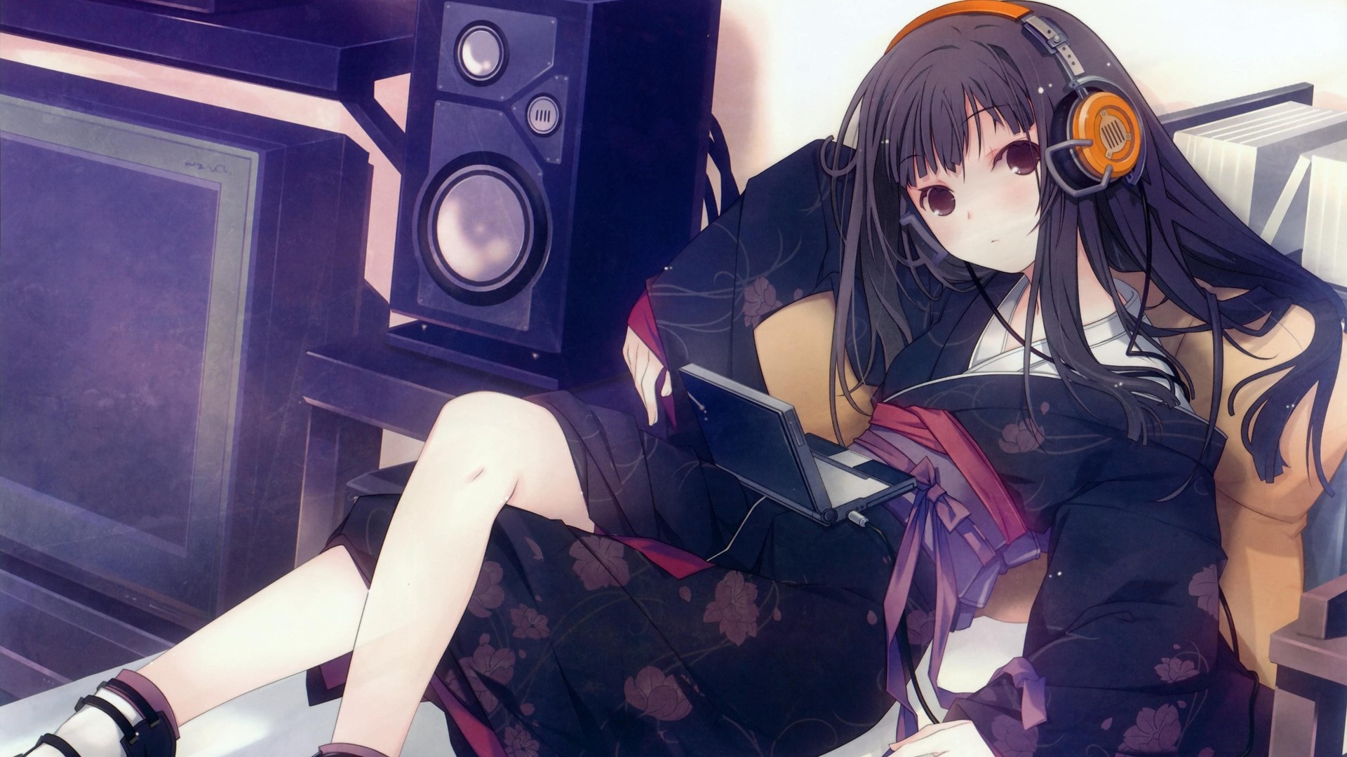 Cute Anime Girl Music - HD Wallpaper 