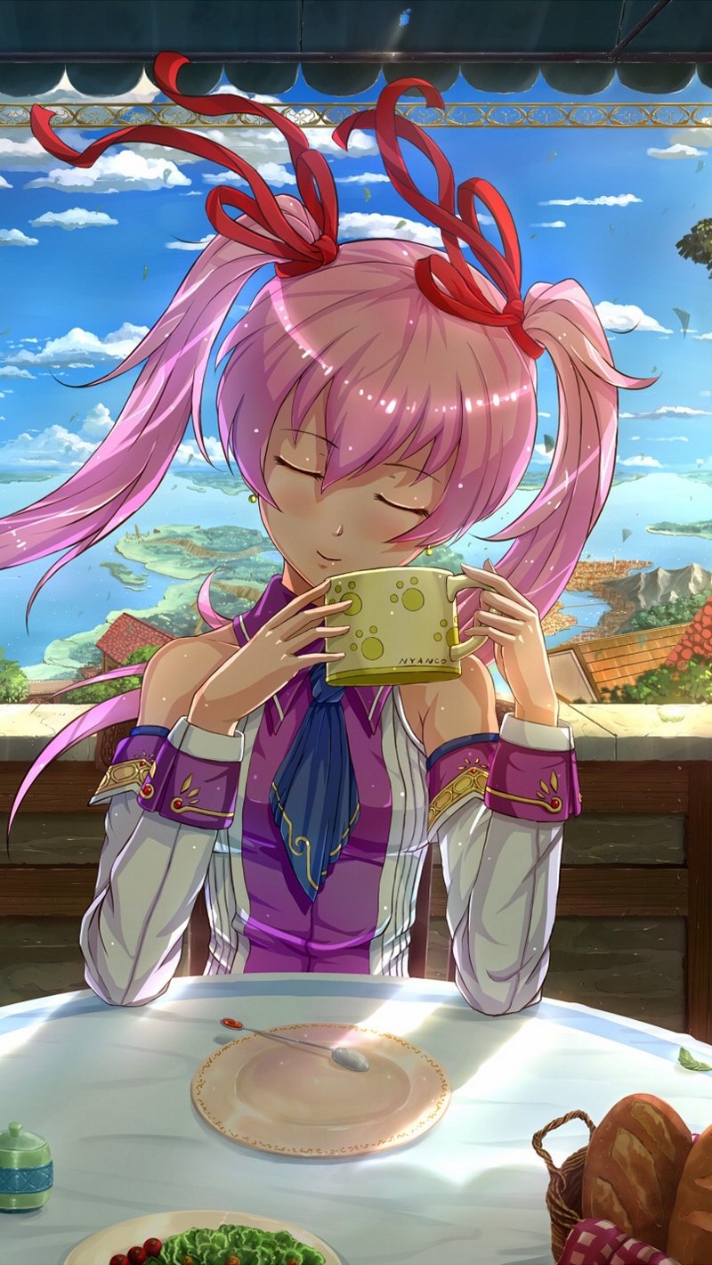 Wallpaper Anime, Girl, Cool, Breakfast, Food - Best Iphone Wallpaper Anime Girls - HD Wallpaper 