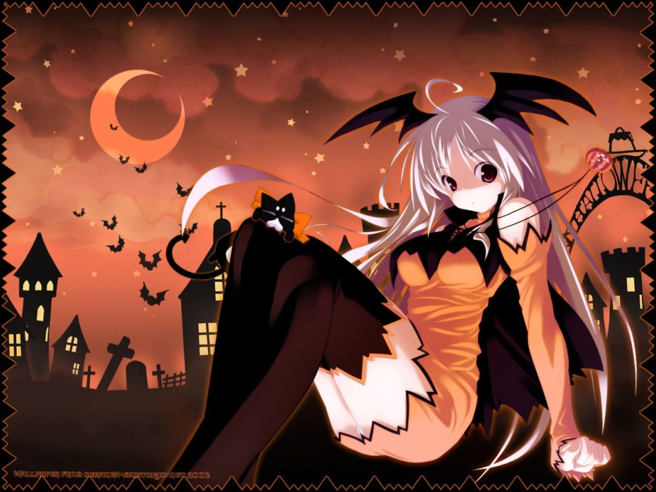 31 Of The Best Anime Halloween Wallpapers To Make Your - Spooky Halloween Anime Girl - HD Wallpaper 