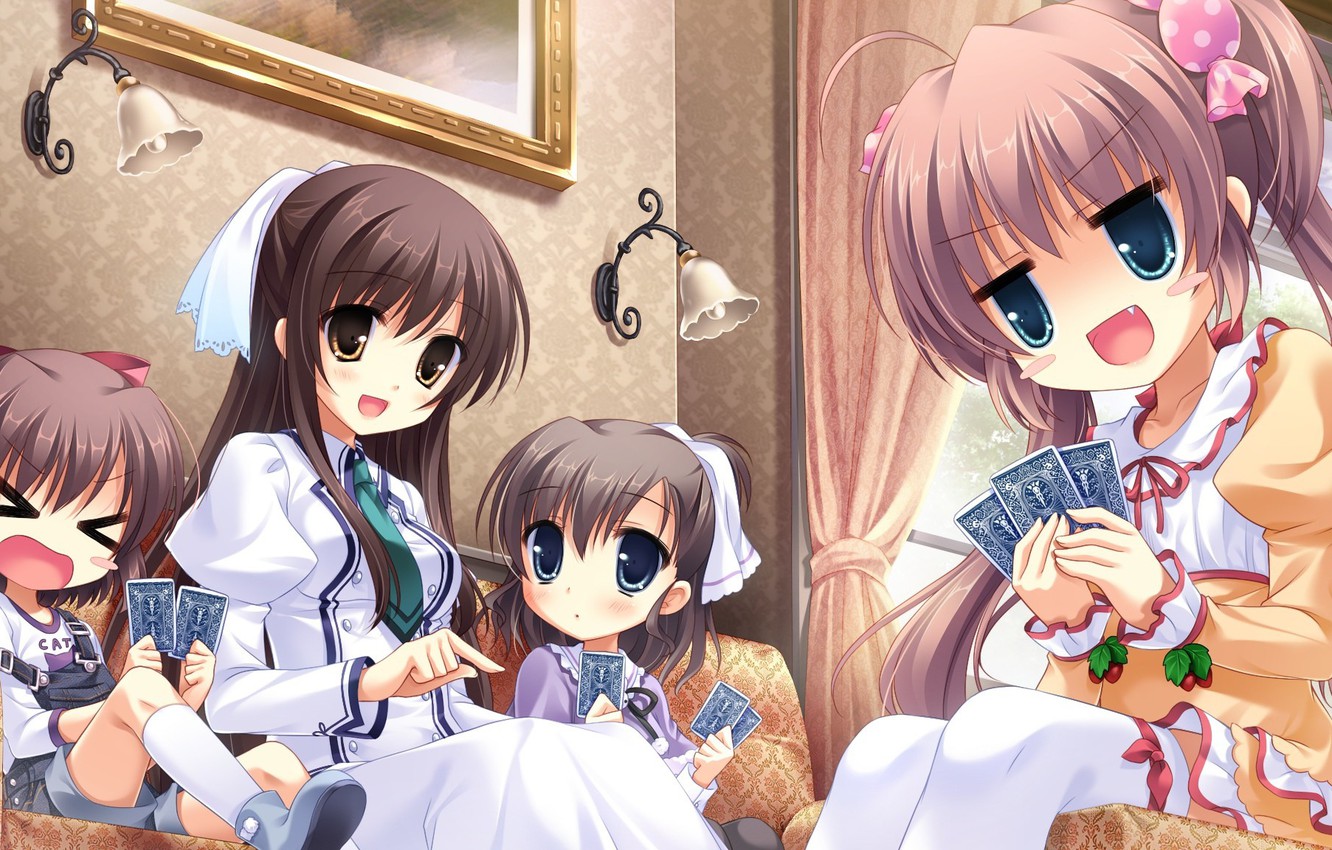 Photo Wallpaper Game, Happy, Dress, Anime, Friends, - Endless Jade Sea -midori No Umi- - HD Wallpaper 