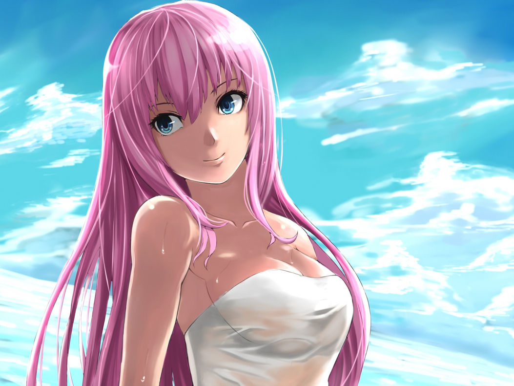 Anime Girl Pink Hair Blue Eyes - HD Wallpaper 