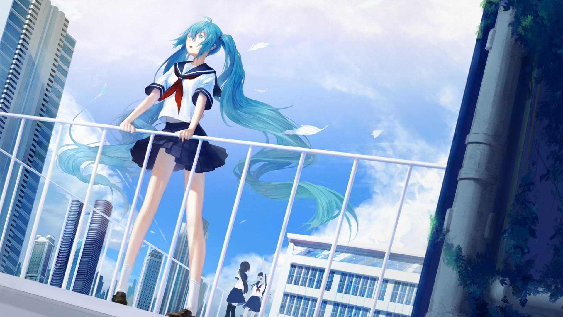 Best Vocaloid Wallpaper Id - Hatsune Miku School Uniform - HD Wallpaper 