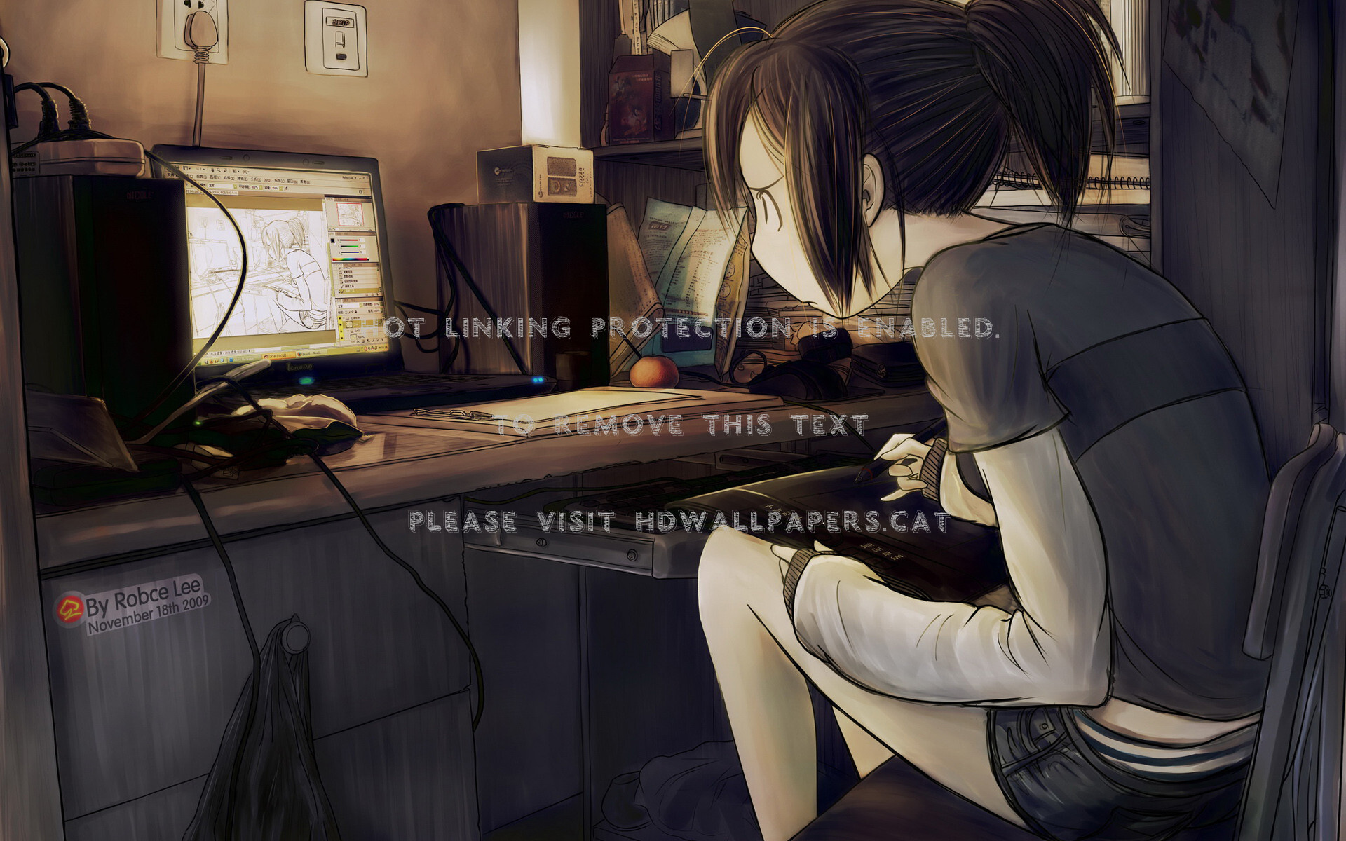 Anime Room Draw Girl Comp - Girl In Computer Anime - 1920x1200 Wallpaper - Anime Room Draw Girl Comp - Girl In Computer Anime - 1920x1200 Wallpaper -