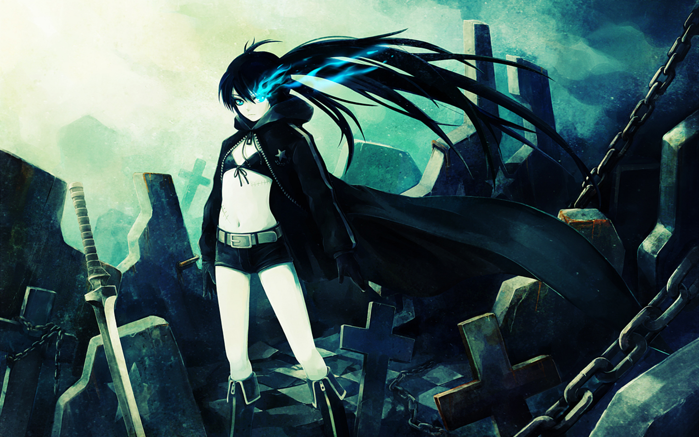 Black Rock Shooter Обои - HD Wallpaper 