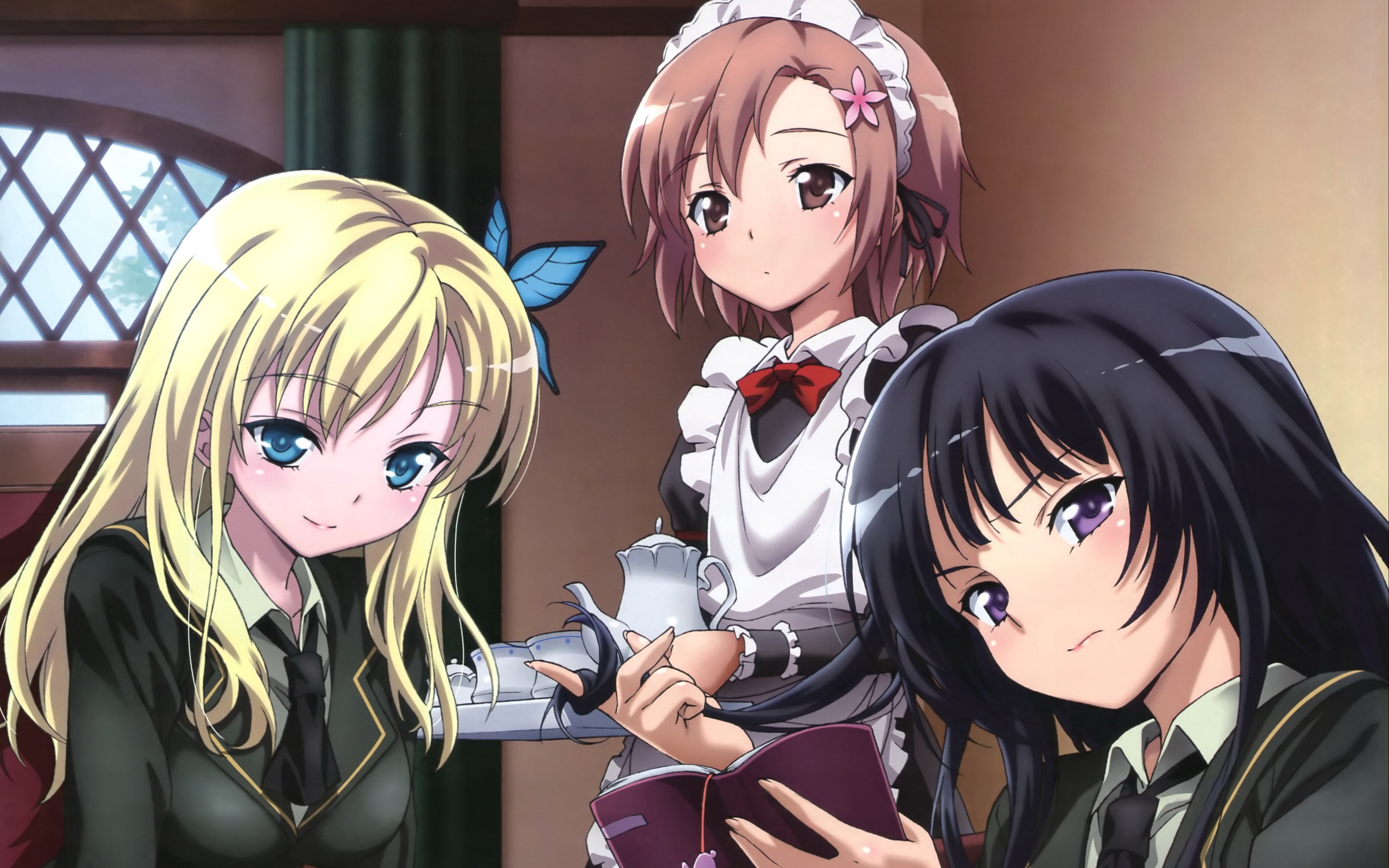 Wallpaper Anime, Girls, Servants, Book, Room - Boku Wa Tomodachi Ga Sukunai Artist - HD Wallpaper 