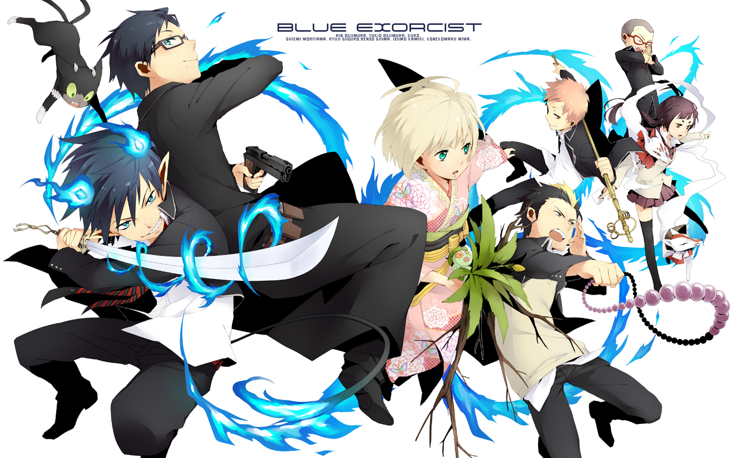 Anime Ao No Exorcist Wallpaper - Blue Exorcist No Background - HD Wallpaper 