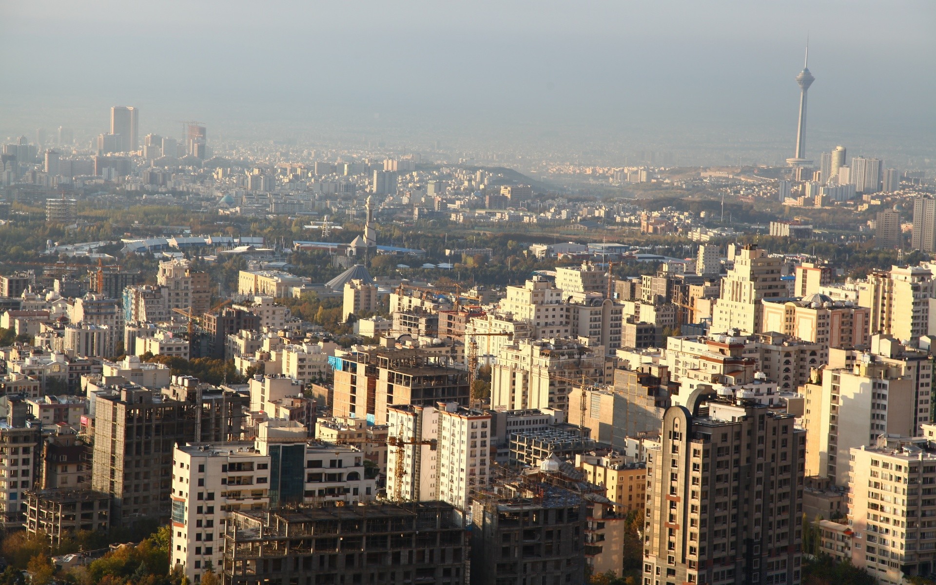 Asia City Skyline Skyscraper Cityscape Office Architecture - Tehran Macbook - HD Wallpaper 