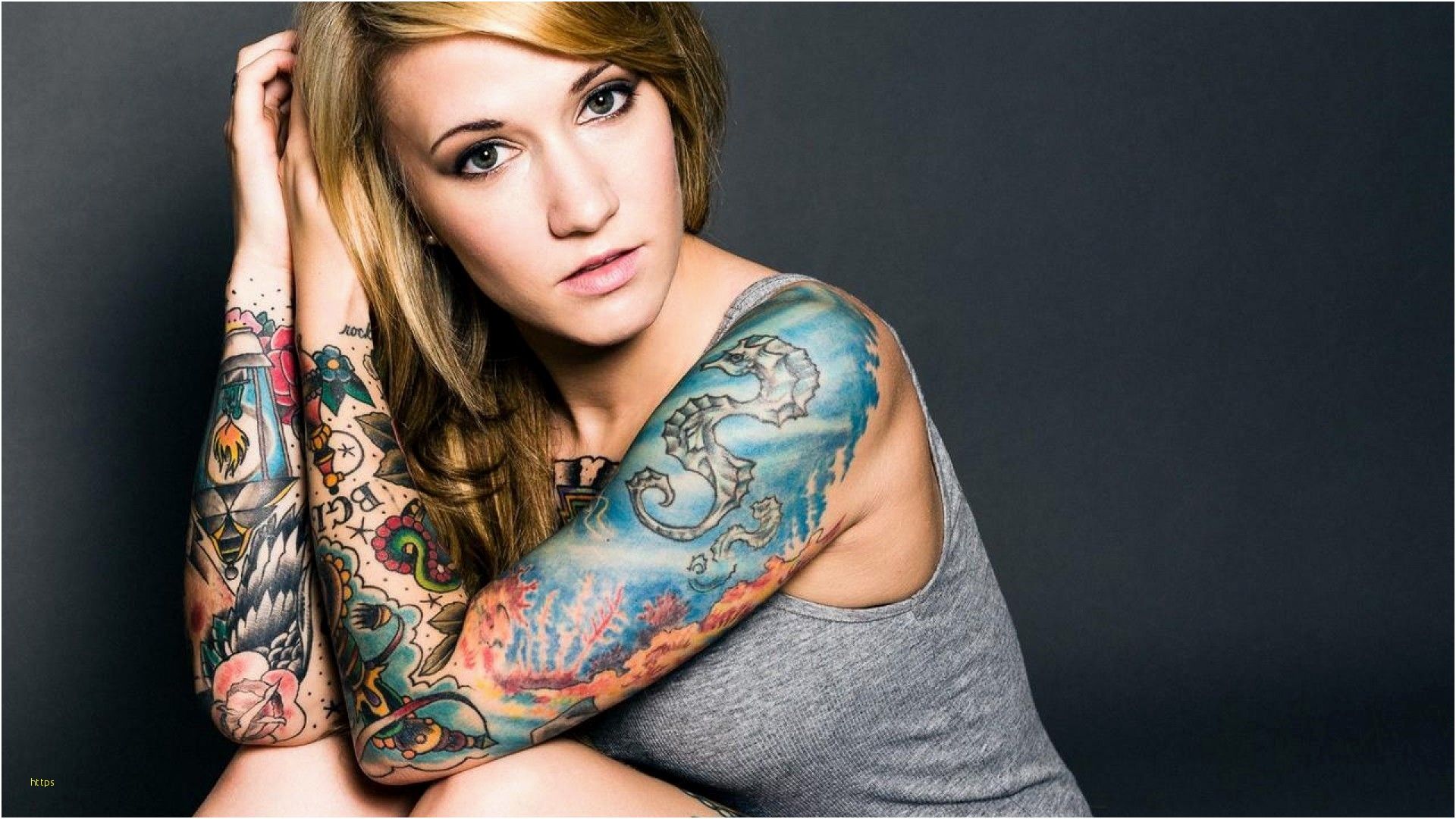 Tattoo Girl Hd Desktop Wallpaper - Girl Both Arms Tattooed - HD Wallpaper 