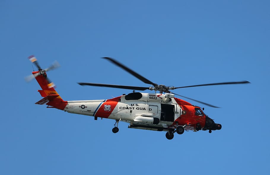 Helicopter, Coast Guard, Rescue, Emergency, Air Vehicle, - Gambar Kendaraan Di Udara - HD Wallpaper 