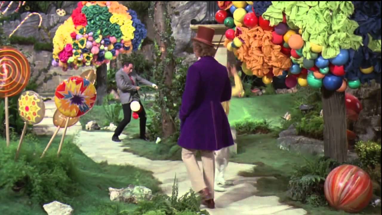 Willy Wonka Garden Scene - HD Wallpaper 