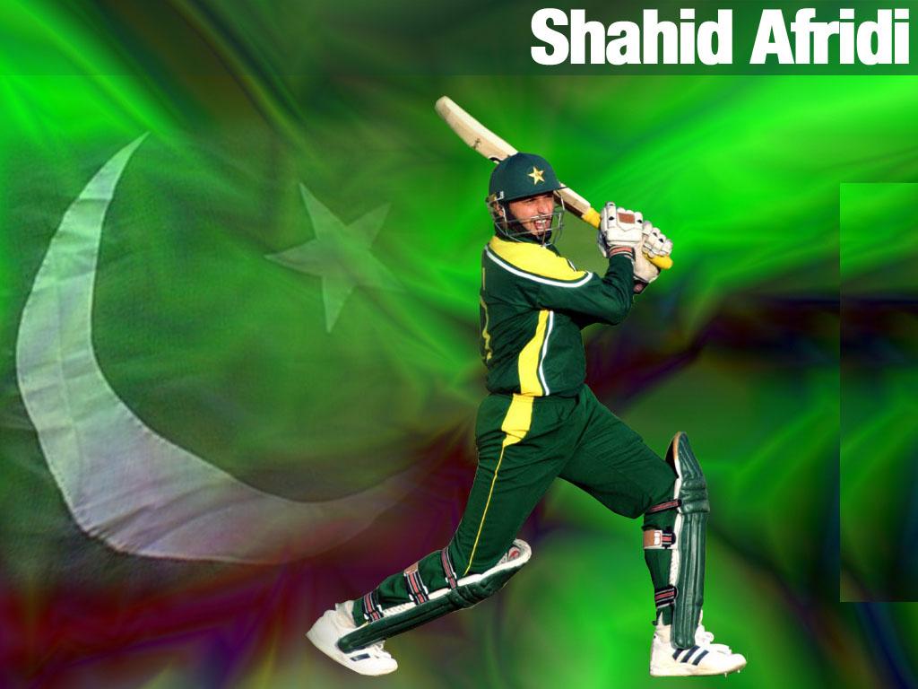 Shahid Afridi Best Wallpapers ~ Sports Wallpapers Cricket - Pakistan Shahid Afridi Team Flag - HD Wallpaper 