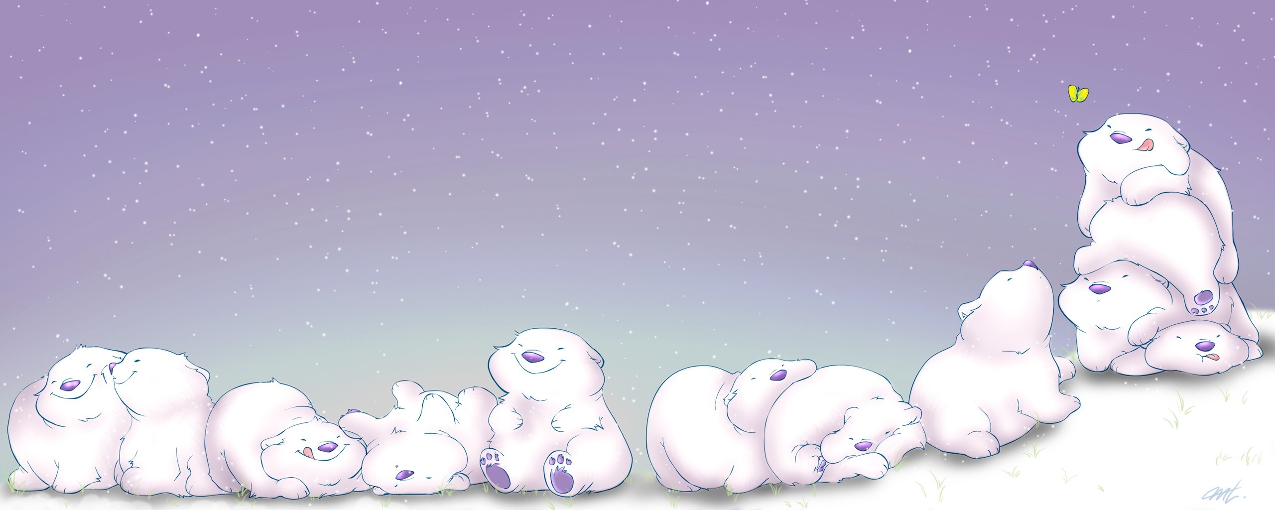 Cute Polar Bear Winter Background - HD Wallpaper 