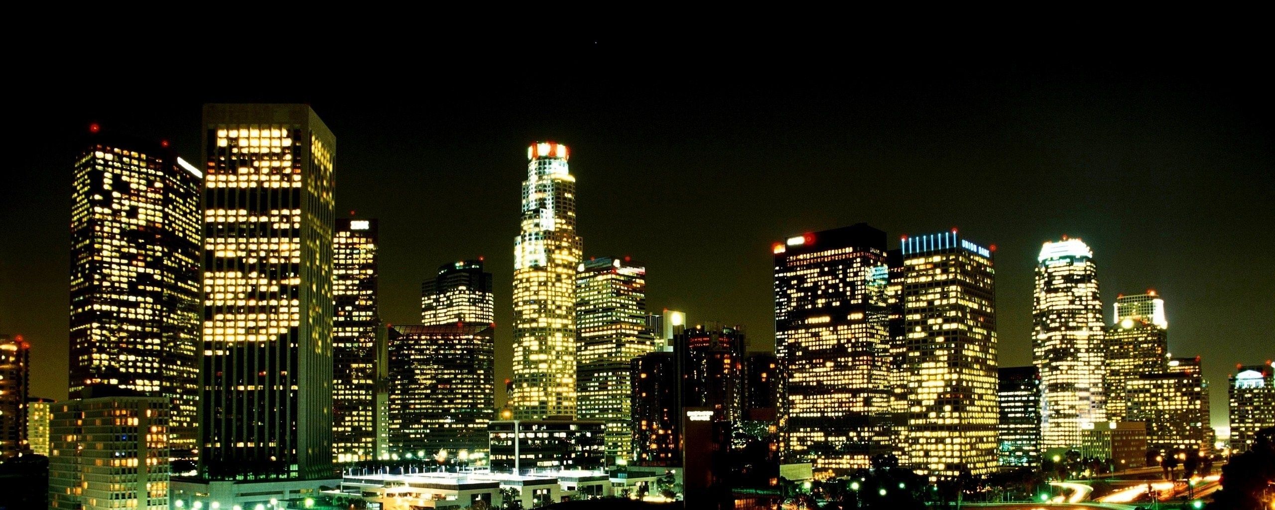 Los Angeles Night Hd - HD Wallpaper 