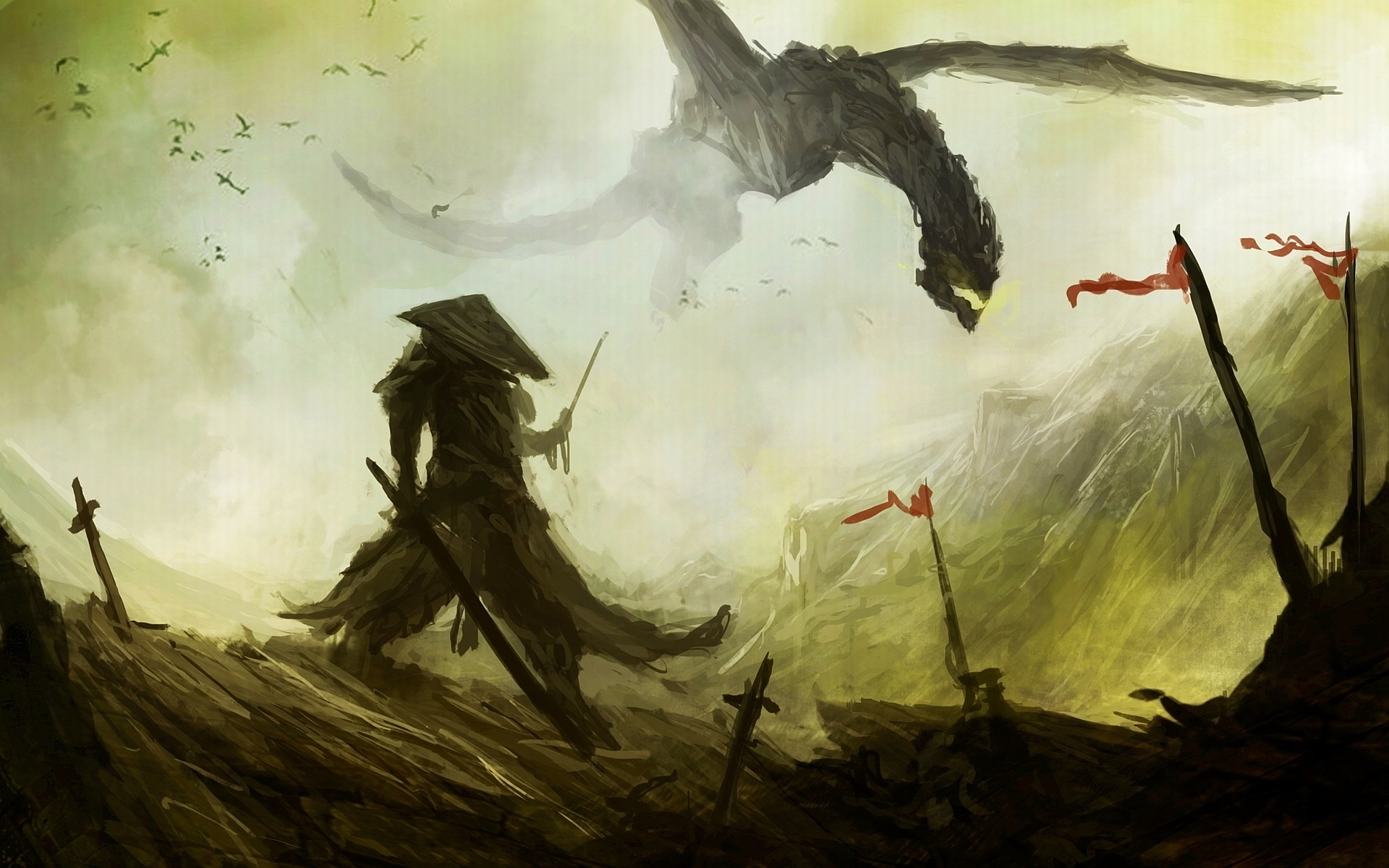 Samurai Dragon - HD Wallpaper 