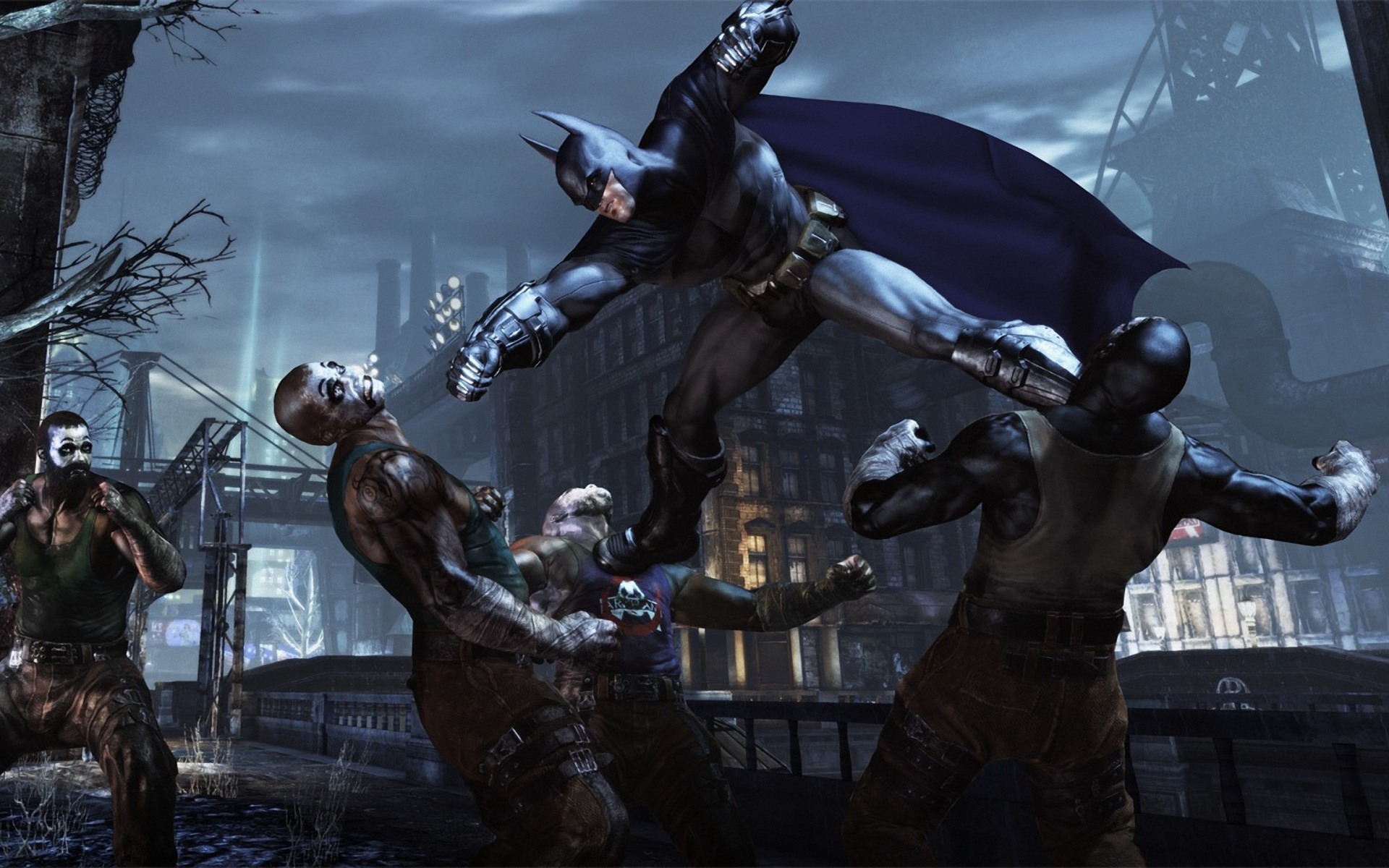 Dark Knight Batman Fighting - HD Wallpaper 