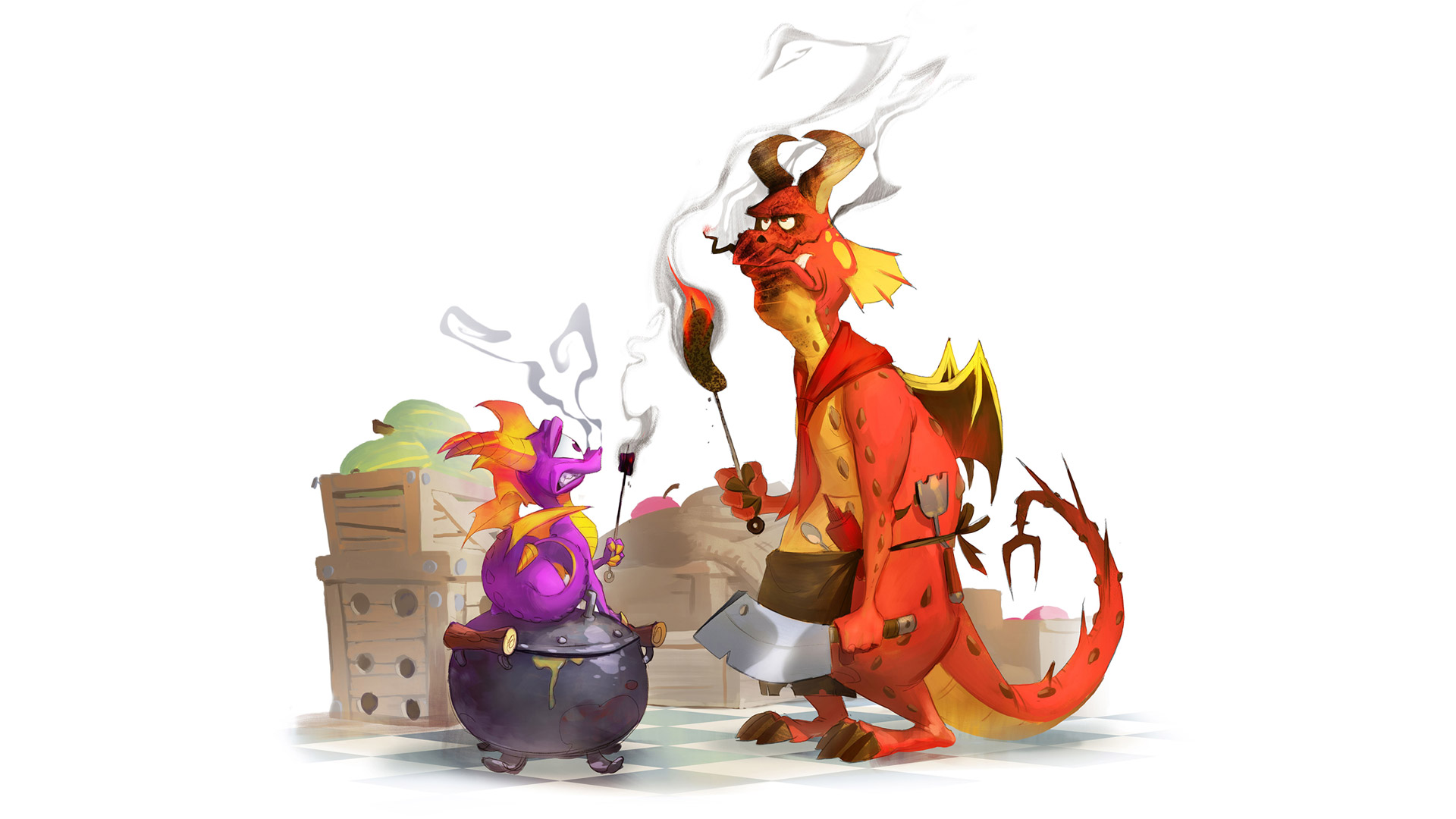 Spyro The Dragon Wallpaper In - Spyro Concept Art Ps1 - HD Wallpaper 