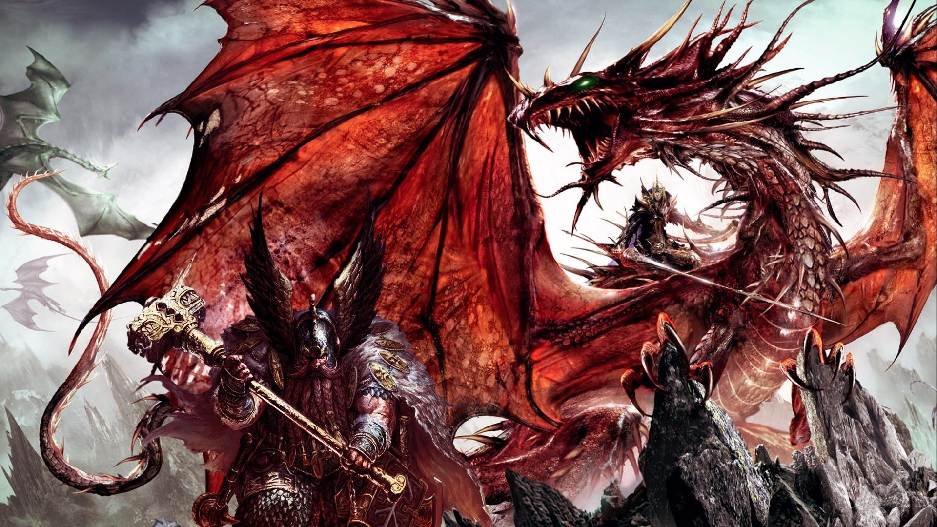 Dragon, Battle, Total War - Gav Thorpe Caledor - HD Wallpaper 