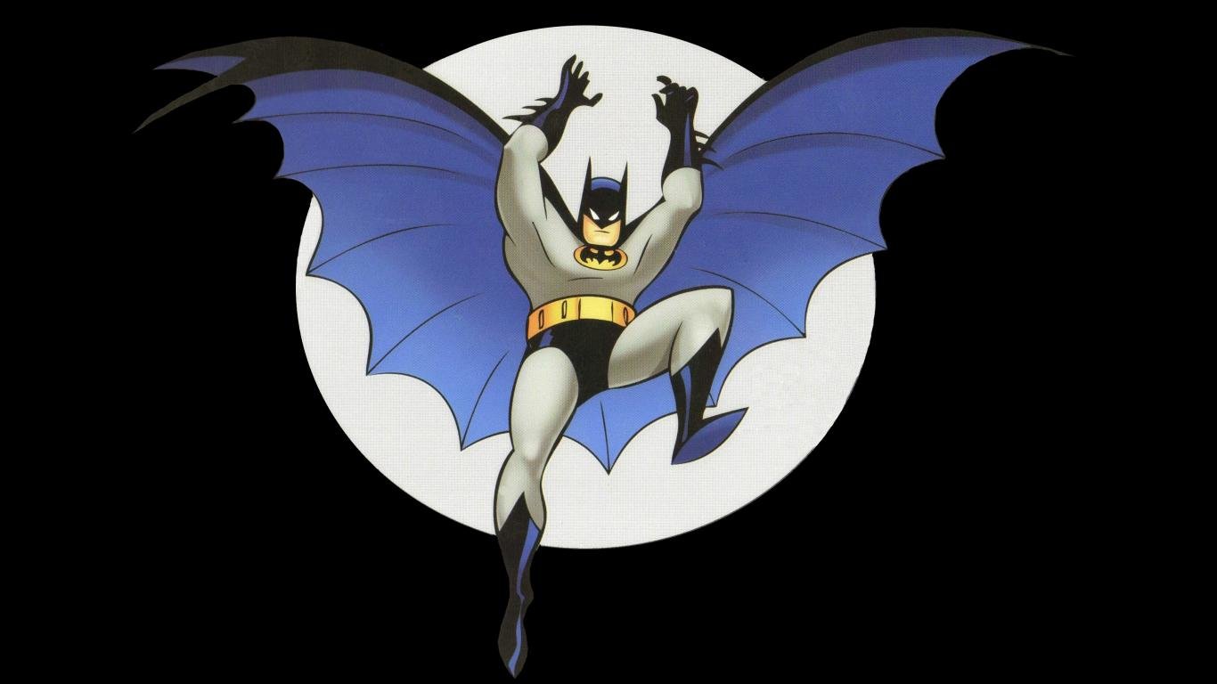 Awesome Batman Free Wallpaper Id - Batman The Animated Series Artwork  Jumping - 1366x768 Wallpaper 