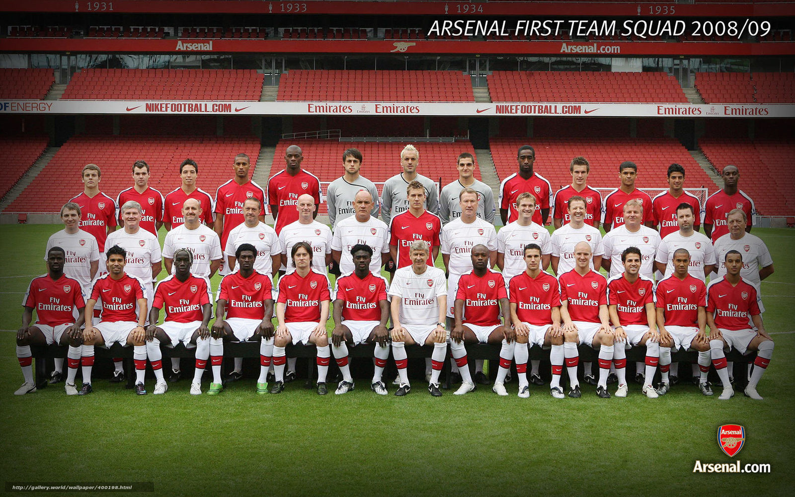 Download Wallpaper Players, Arsenal, London Free Desktop - Arsenal 08 09 Team - HD Wallpaper 