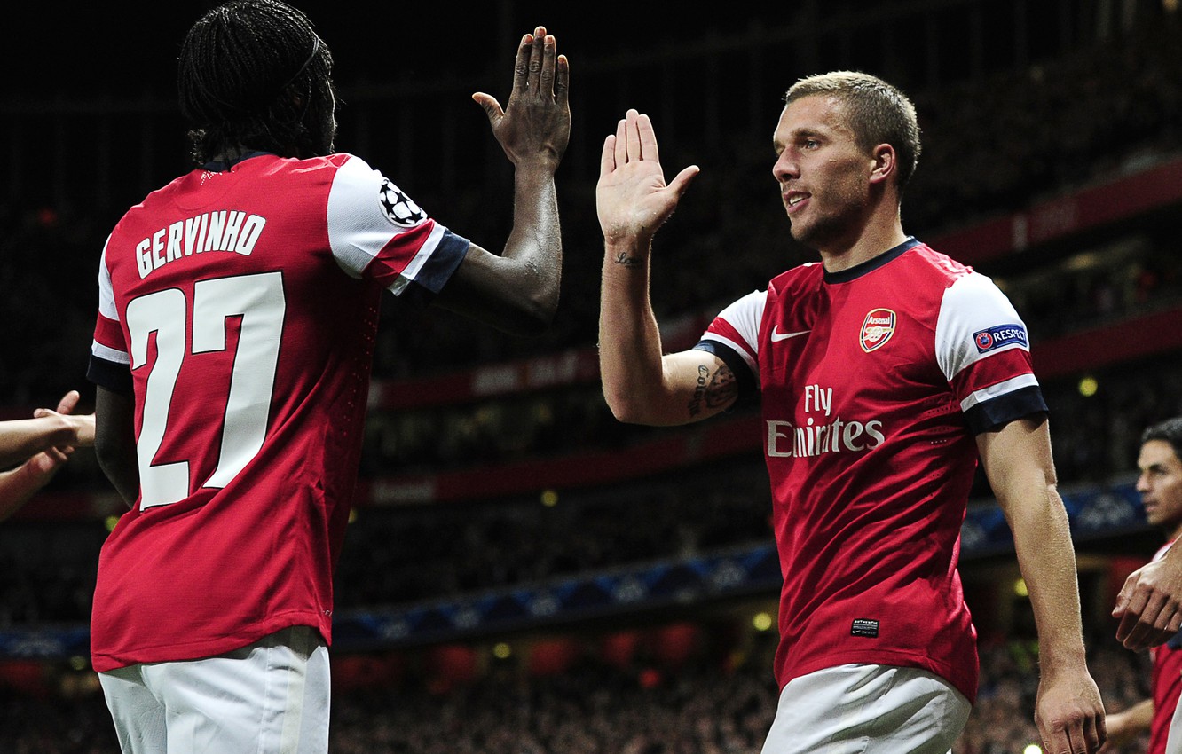 Photo Wallpaper Players, Football, Arsenal, Lukas Podolski, - Arsenal F.c. - HD Wallpaper 