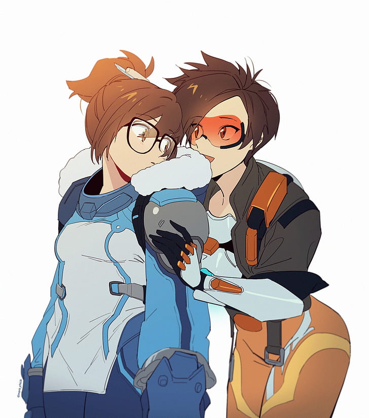 Overwatch, Video Game Art, Tracer , Mei, Artwork, Hd - Overwatch Tracer X Mei - HD Wallpaper 