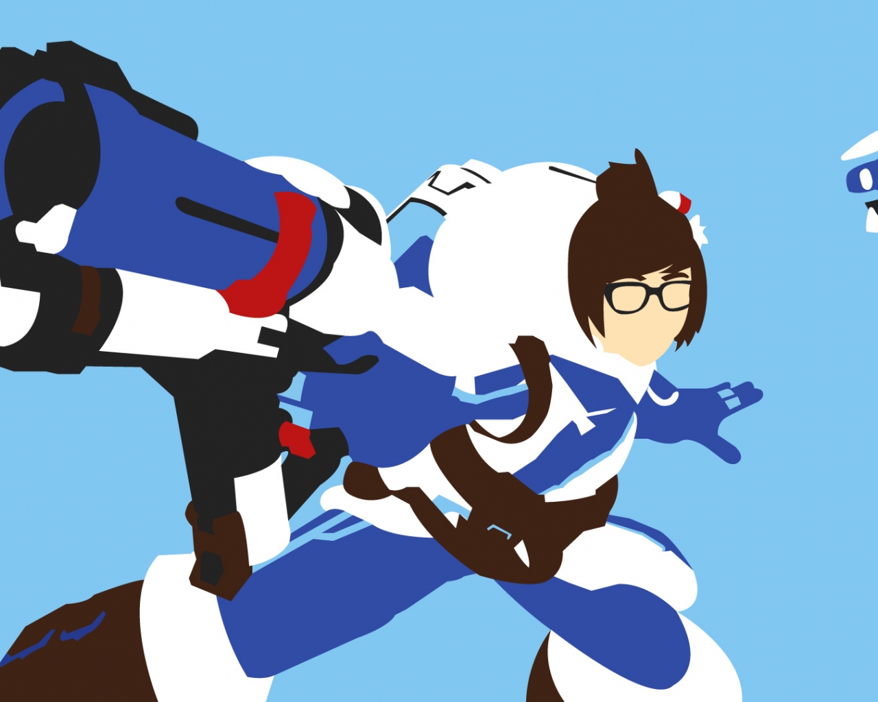 Overwatch Vector Wallpaper Mei By Choren64 - Cartoon - HD Wallpaper 