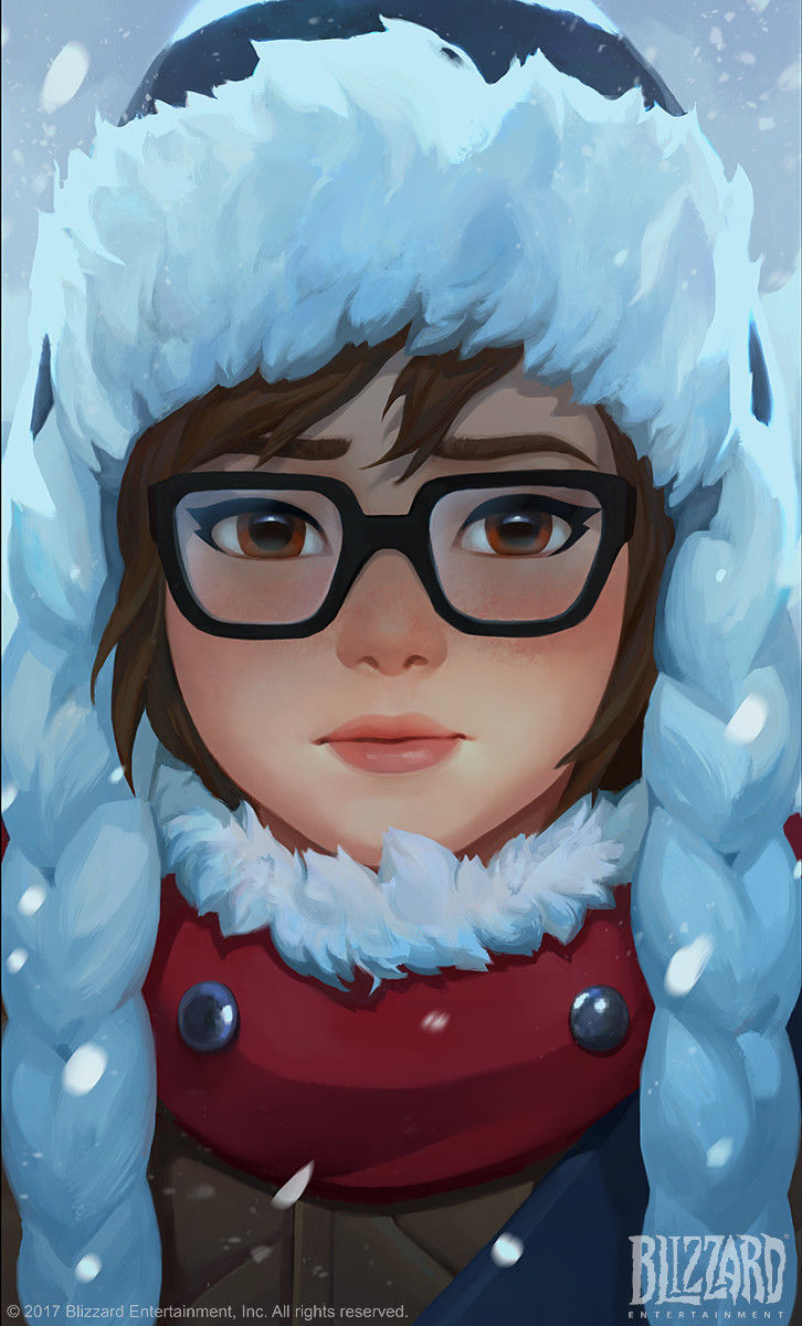 Overwatch Fanart Cute Mei - HD Wallpaper 