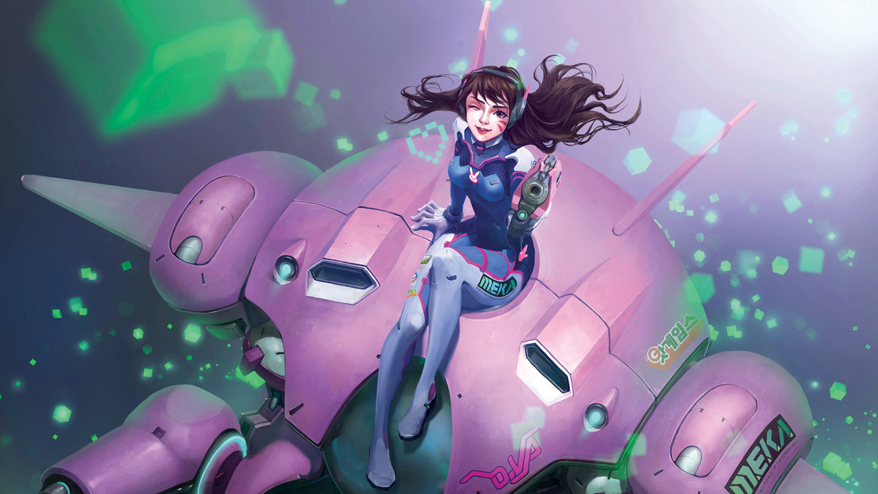 Va, Art, Overwatch, Video Game, Wallpaper - D Va Artwork Overwatch Hot - HD Wallpaper 