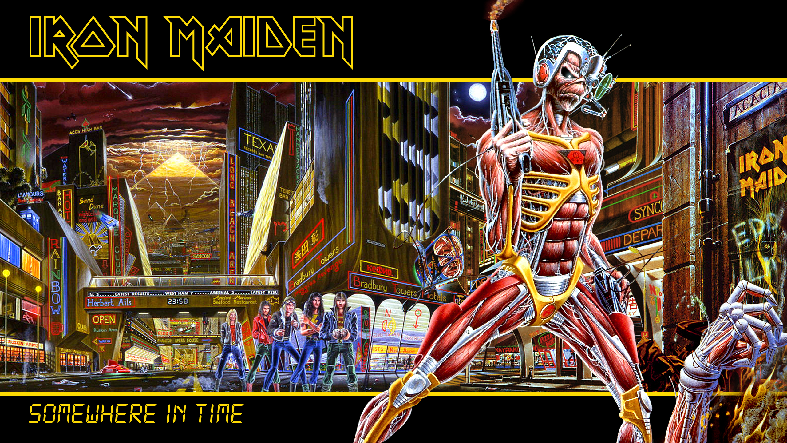 Iron Maiden Eddie Futuristic Sci-fi Sci Heavy Metal - Somewhere In Time Iron Maiden - HD Wallpaper 